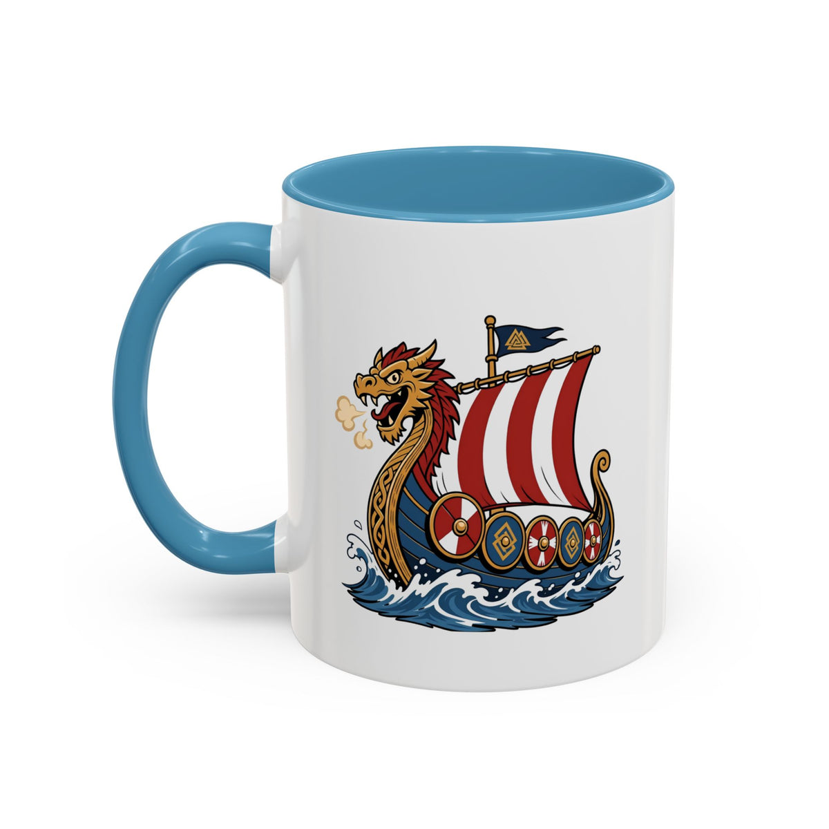 Dragonship Accent Mug — Caricature Viking Drakkar | Heritage Gift