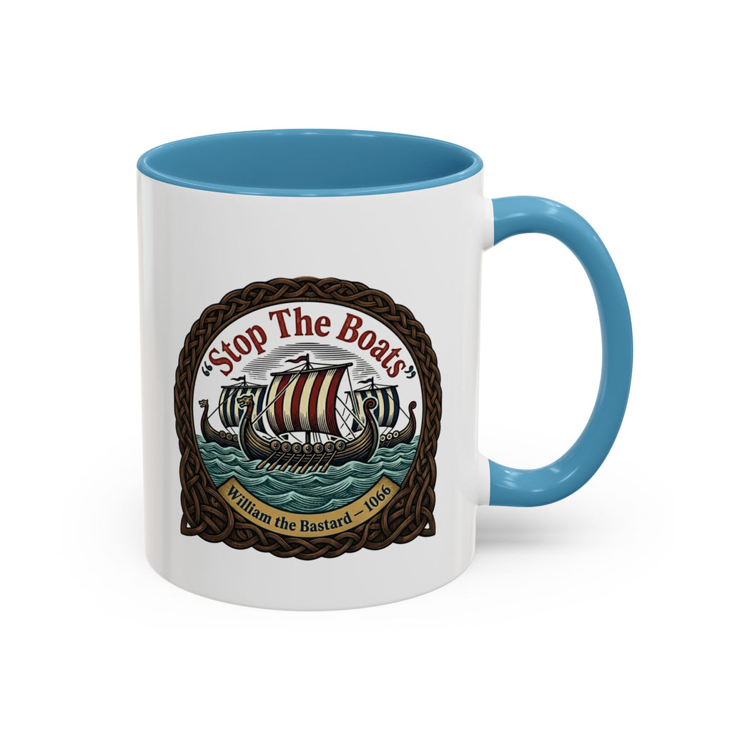 "Stop the Boats" Norman Protest Accent Coffee Mug — William the Bastard 1066 — 11oz