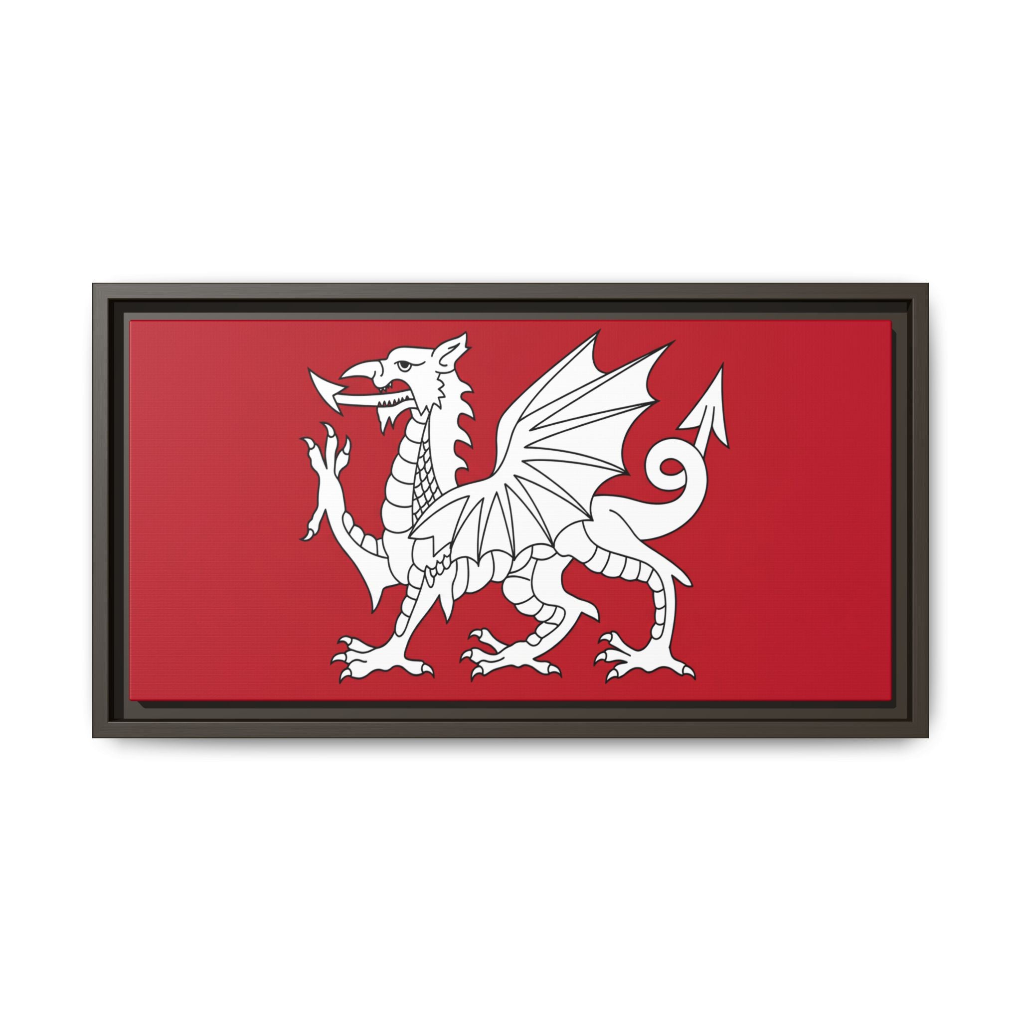 White Dragon of Wessex — Anglo-Saxon Heraldic Framed Canvas Print | Saxon Wall Art