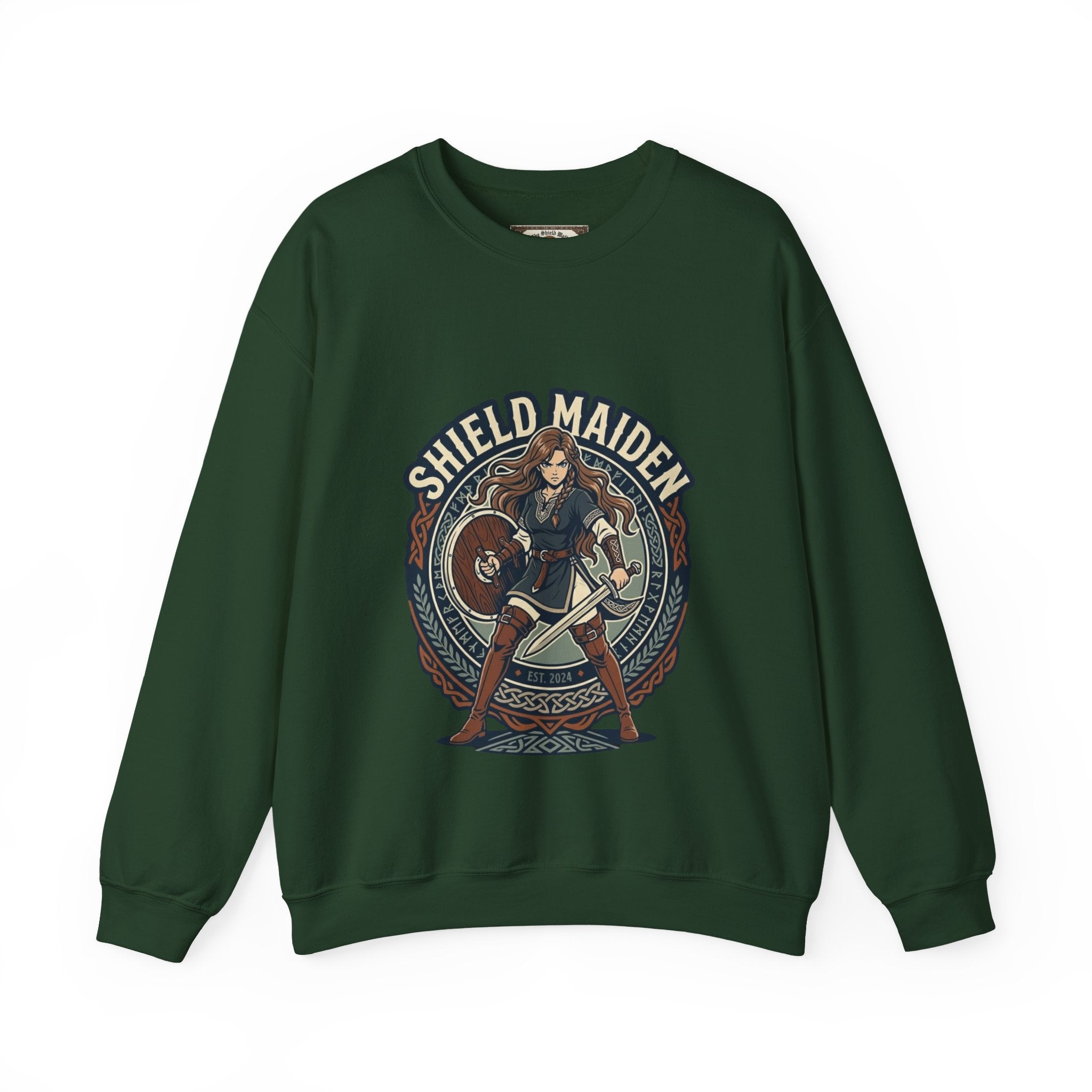 Shield Maiden Crewneck Sweatshirt | Unisex Viking Heritage Apparel