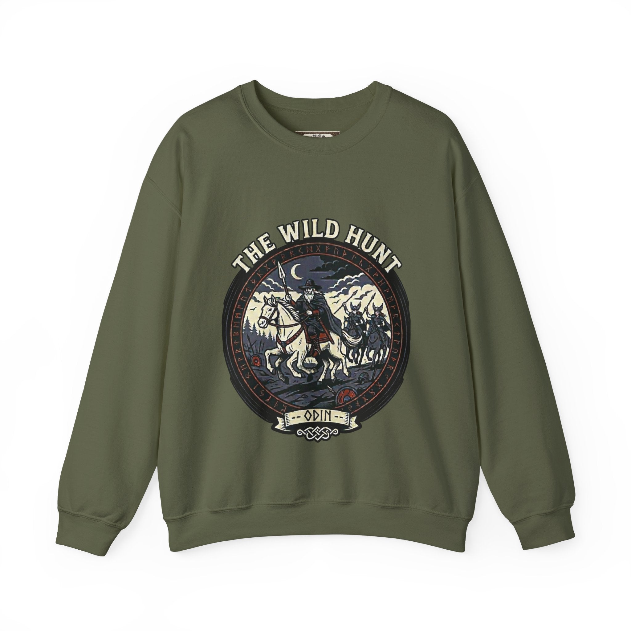 The Wild Hunt Unisex Sweatshirt – Odin on Sleipnir Norse Mythology Crewneck