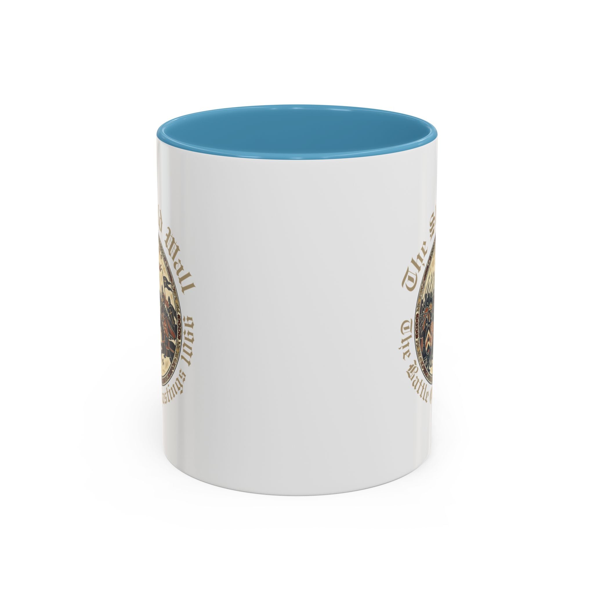 Shield Wall Accent Mug — The Battle of Hastings 1066 (Bayeux Tapestry Style)