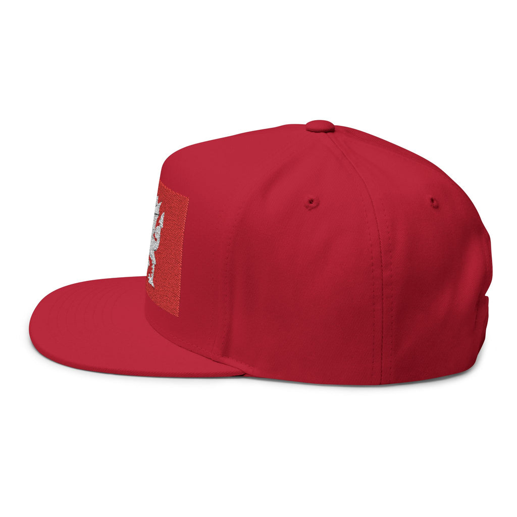 Wessex White Dragon Embroidered Flat Bill Cap — Anglo-Saxon Snapback | Heritage Clothing