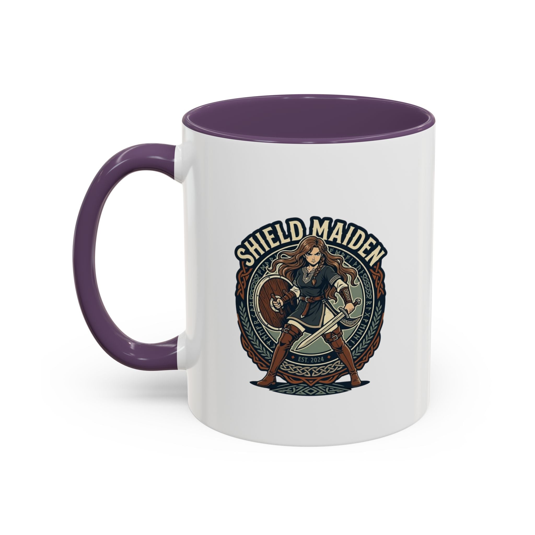 Shield Maiden Coffee Mug | Anglo-Saxon Warrior Woman | 11oz Accent Mug