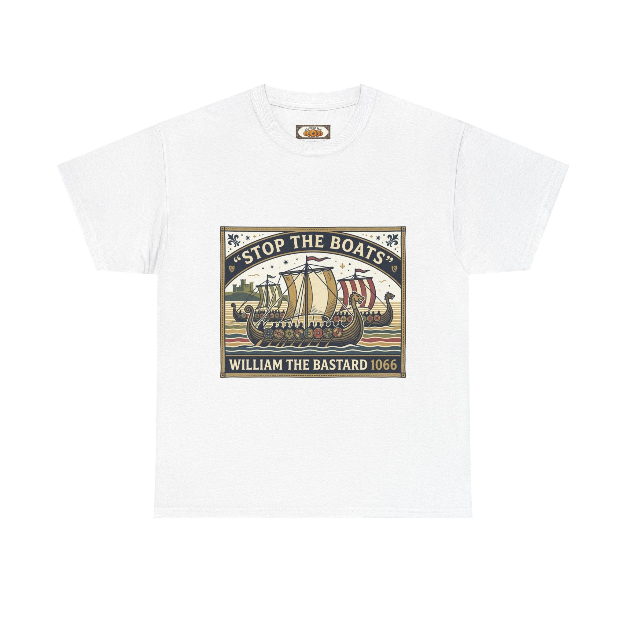 English History Tee — "Stop the Boats The Norman Conquest 1066" Protest T‑Shirt