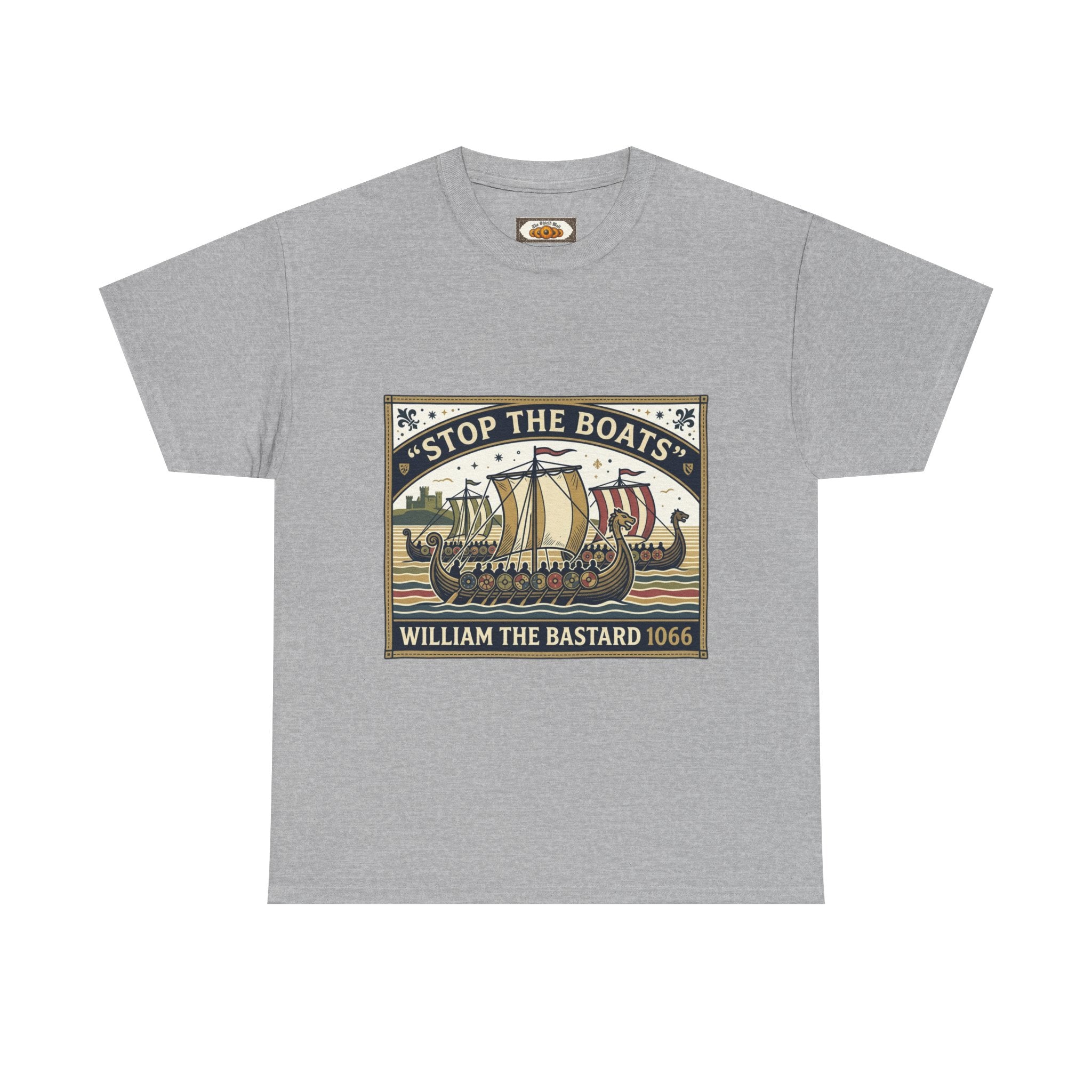 English History Tee — "Stop the Boats The Norman Conquest 1066" Protest T‑Shirt