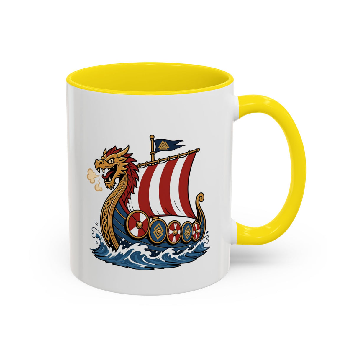 Dragonship Accent Mug — Caricature Viking Drakkar | Heritage Gift