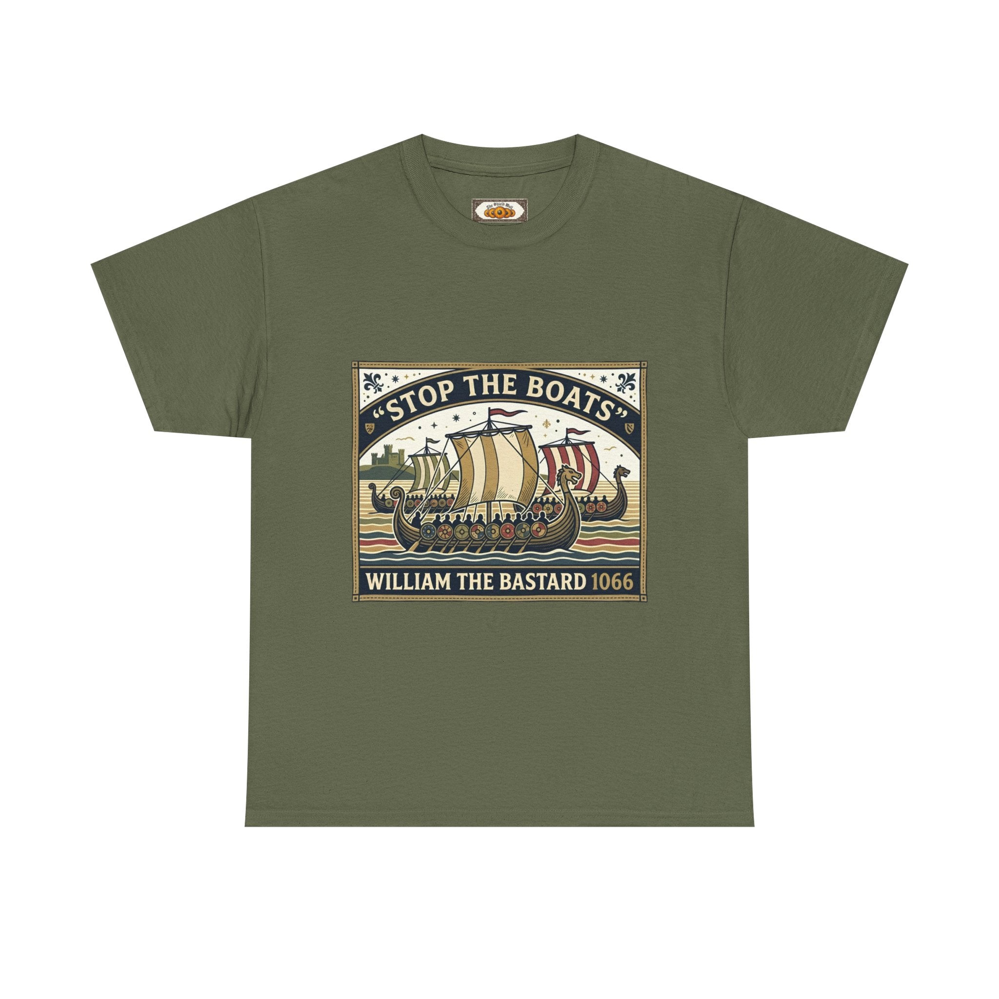 "Stop the Boats" Norman Conquest 1066 Protest T-Shirt | English History Tee