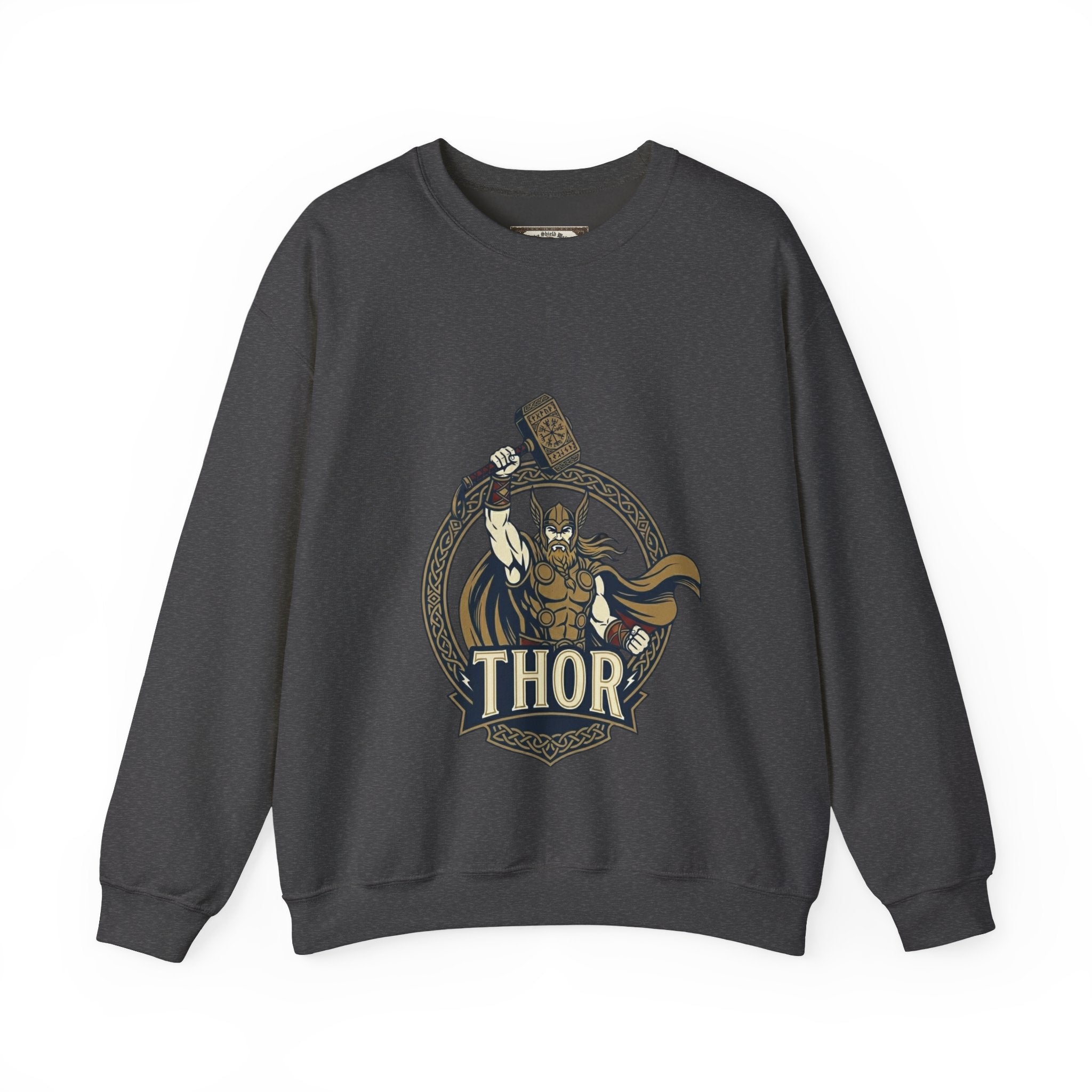 Thor Hammer Crewneck Sweatshirt | Unisex Norse Mythology Graphic Sweatshirt