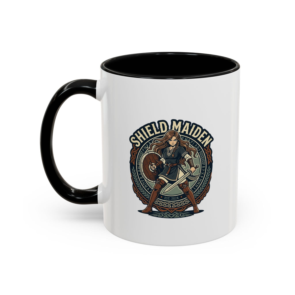 Shield Maiden Coffee Mug | Anglo-Saxon Warrior Woman | 11oz Accent Mug