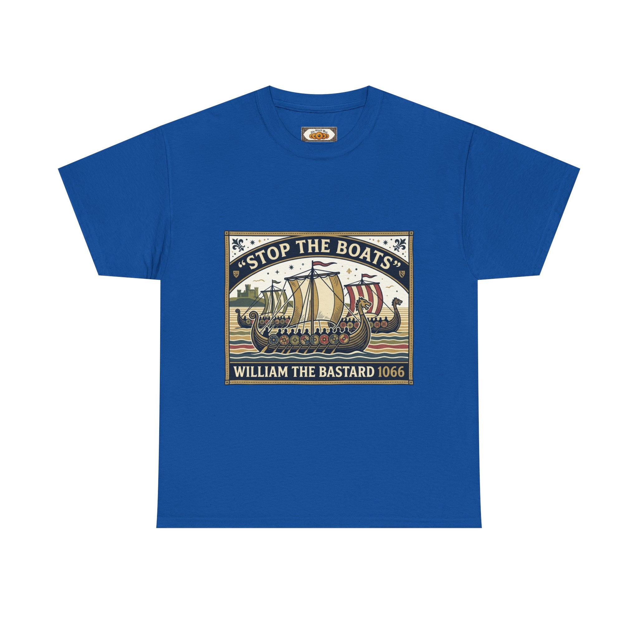English History Tee — "Stop the Boats The Norman Conquest 1066" Protest T‑Shirt