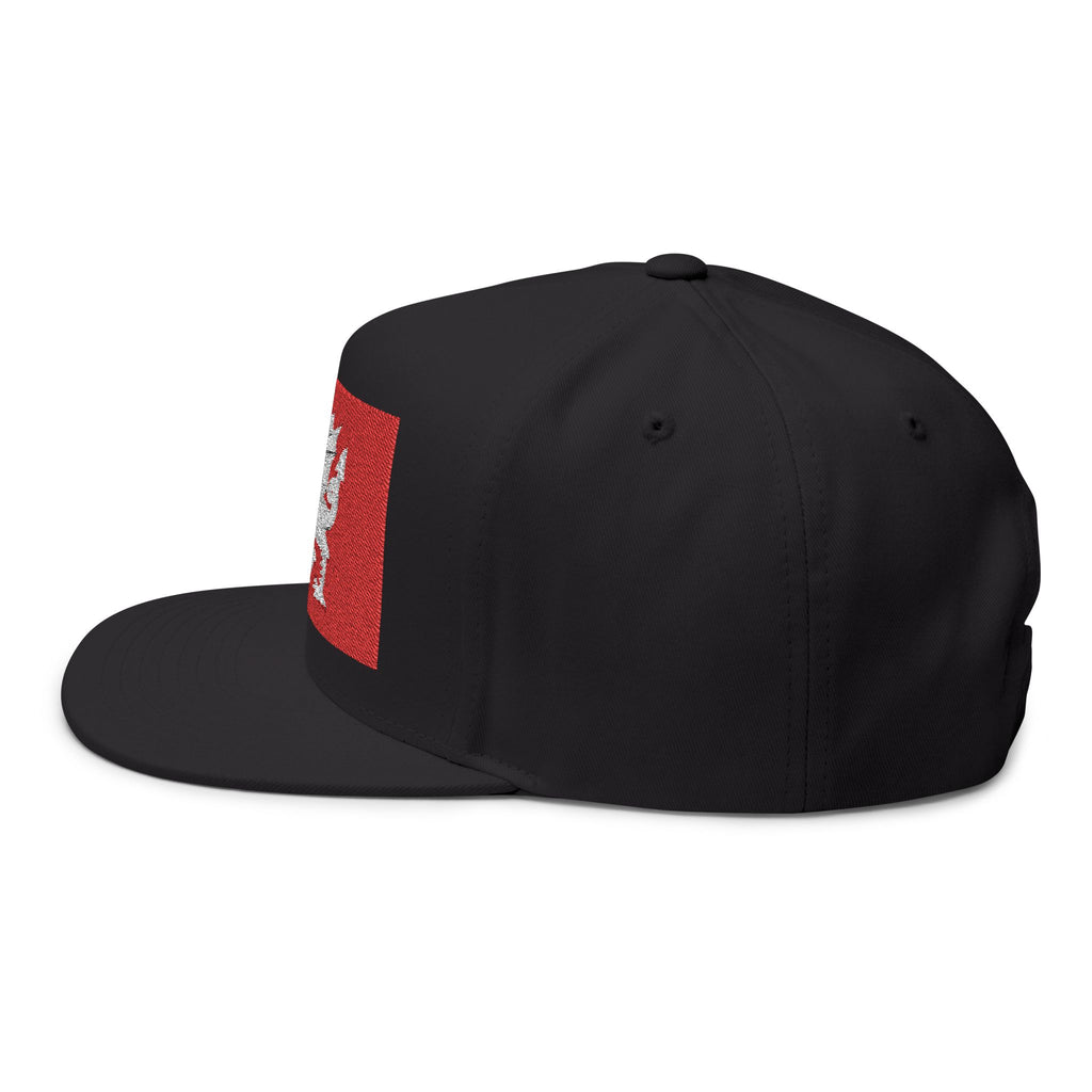 Wessex White Dragon Embroidered Flat Bill Cap — Anglo-Saxon Snapback | Heritage Clothing