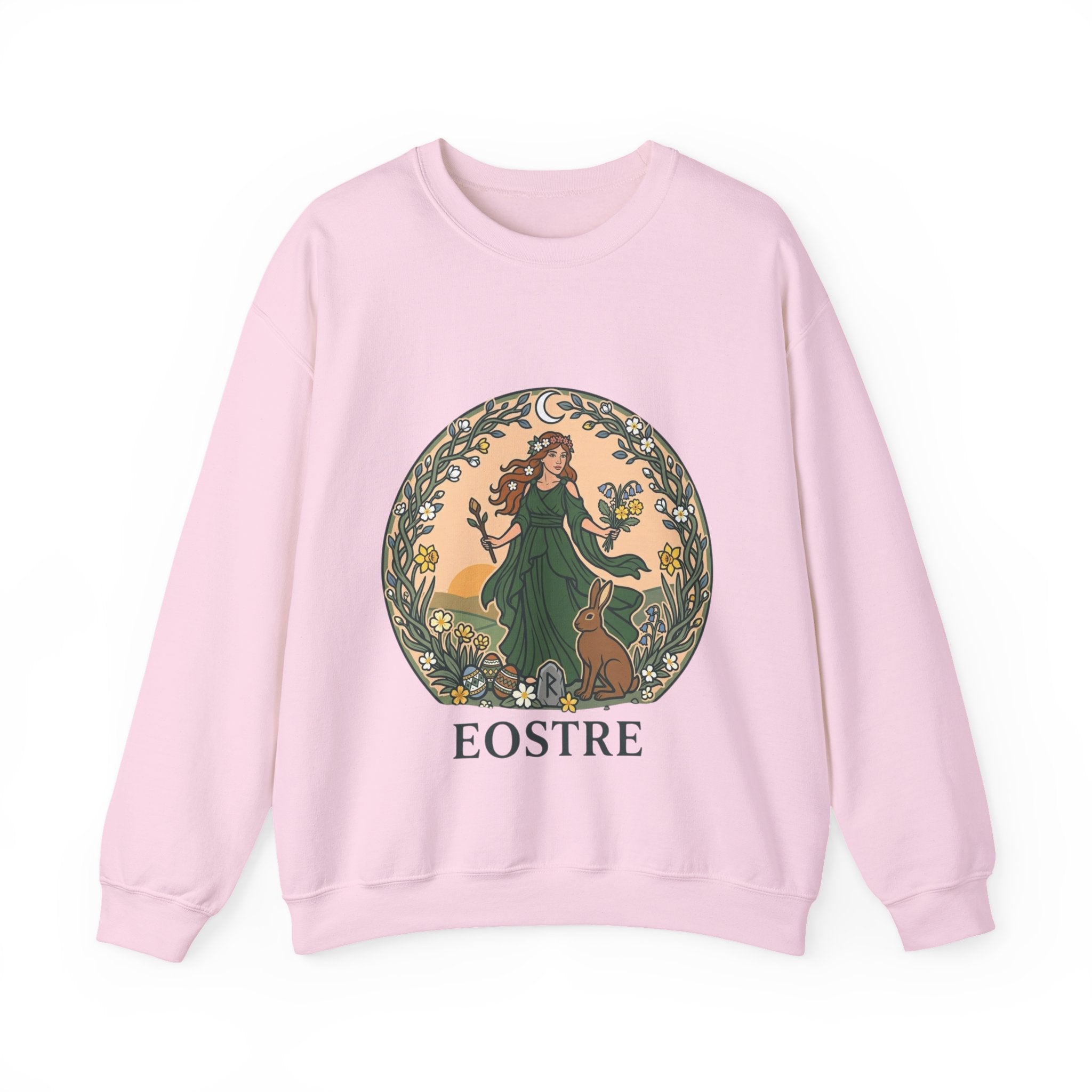 Eostre Spring Goddess Sweatshirt — Anglo-Saxon Dawn & Fertility Design