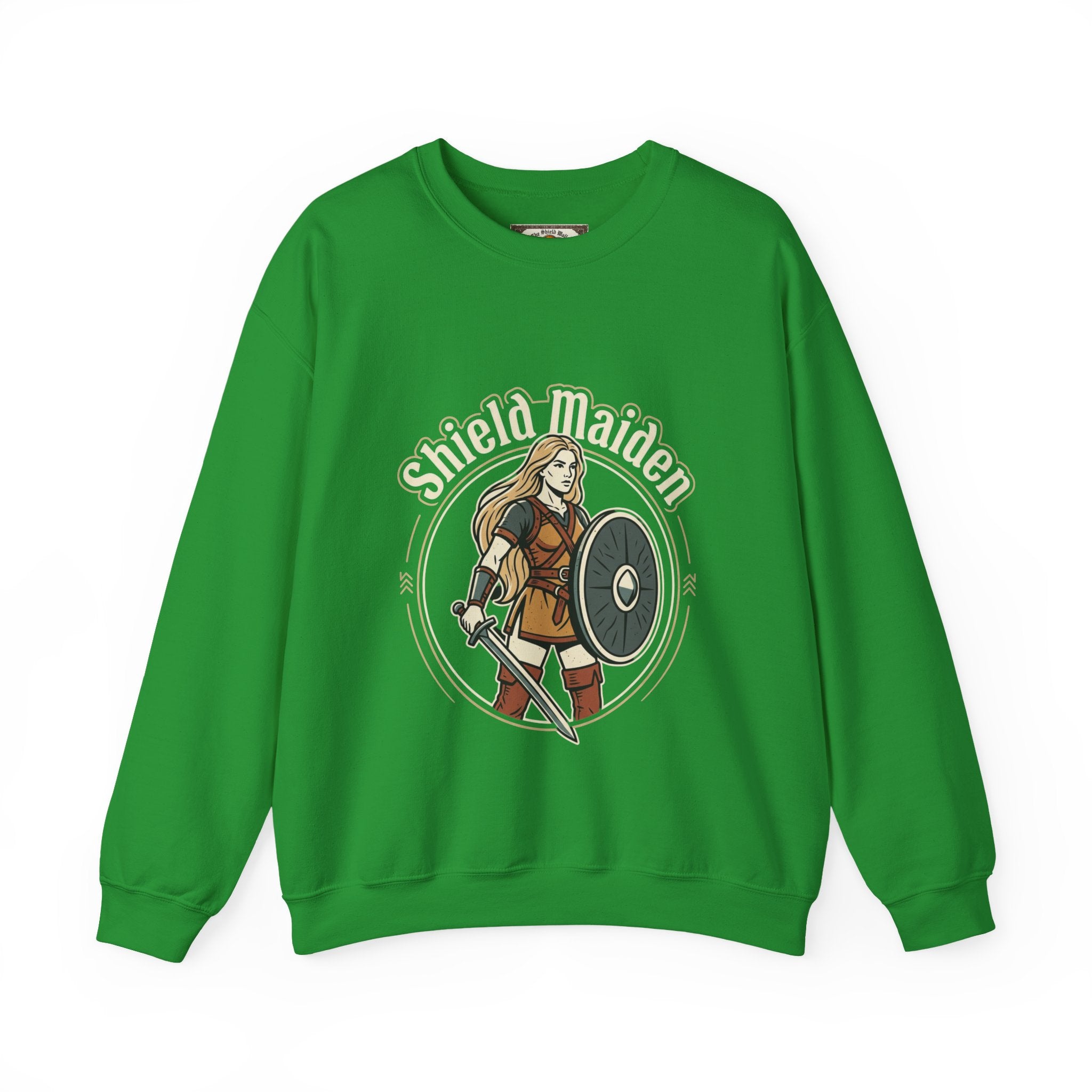Shield Maiden Crewneck Sweatshirt | Unisex Adult Viking Warrior Design