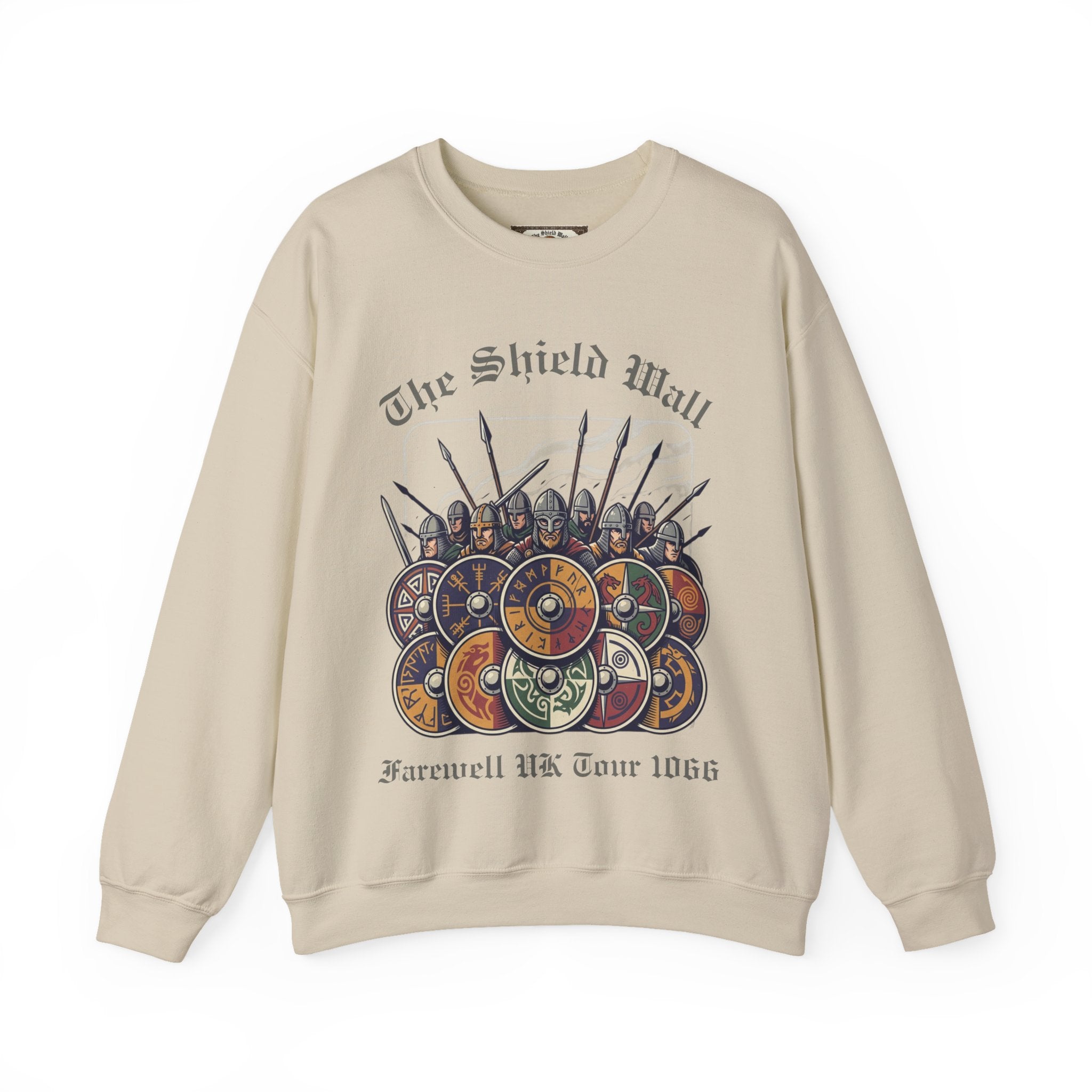 The Shield Wall Farewell UK Tour 1066 Sweatshirt — Unisex Adult Battle Dates Back Print