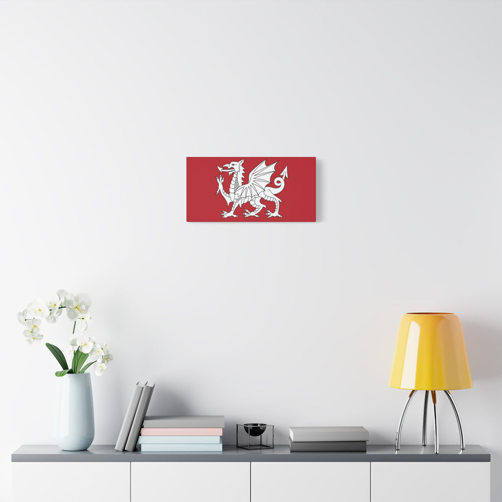 White Dragon of Wessex — Anglo-Saxon Heraldic Matte Canvas Print | Saxon Wall Art