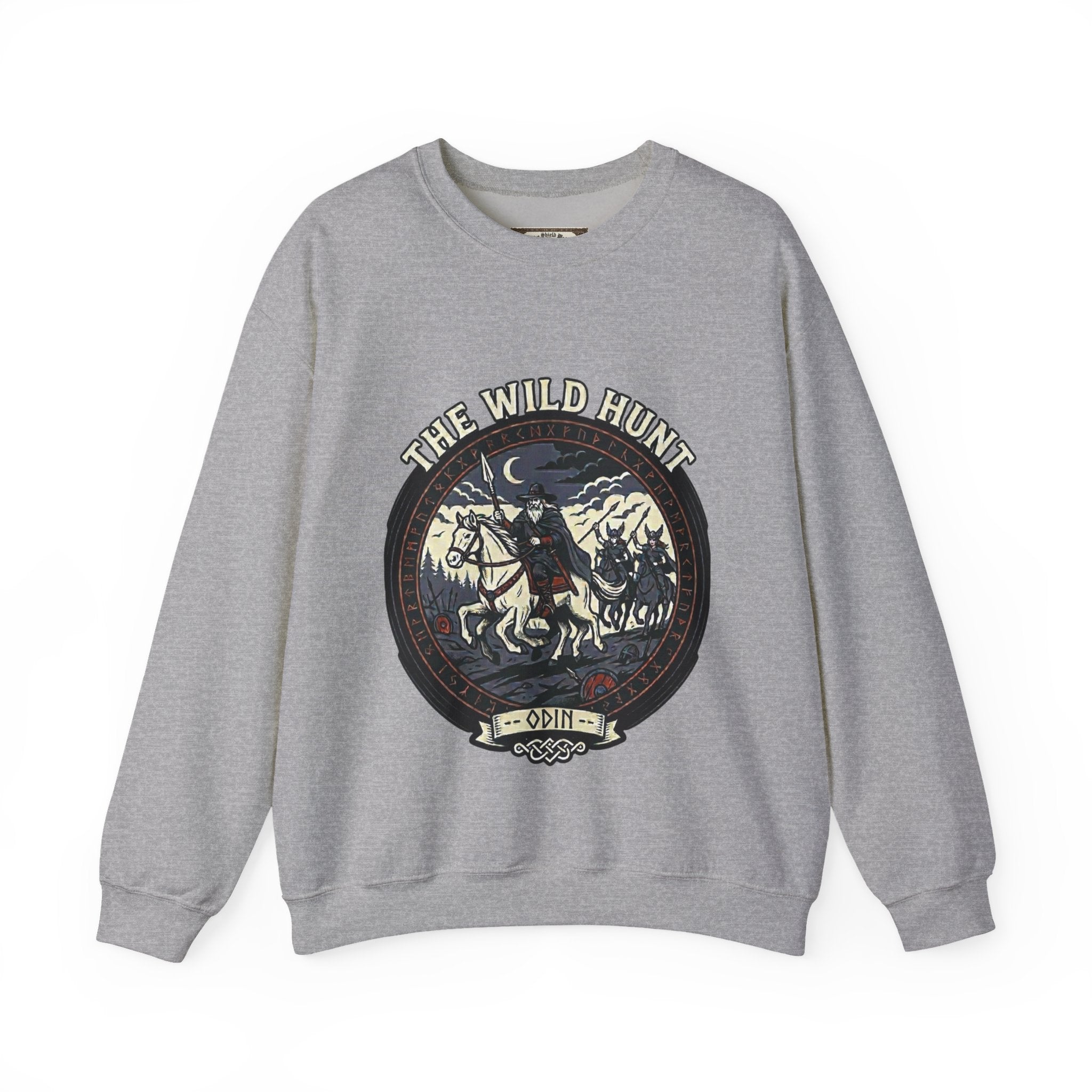 The Wild Hunt Unisex Sweatshirt – Odin on Sleipnir Norse Mythology Crewneck