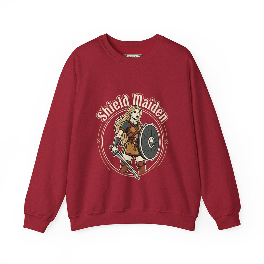 Shield Maiden Crewneck Sweatshirt | Unisex Adult Viking Warrior Design