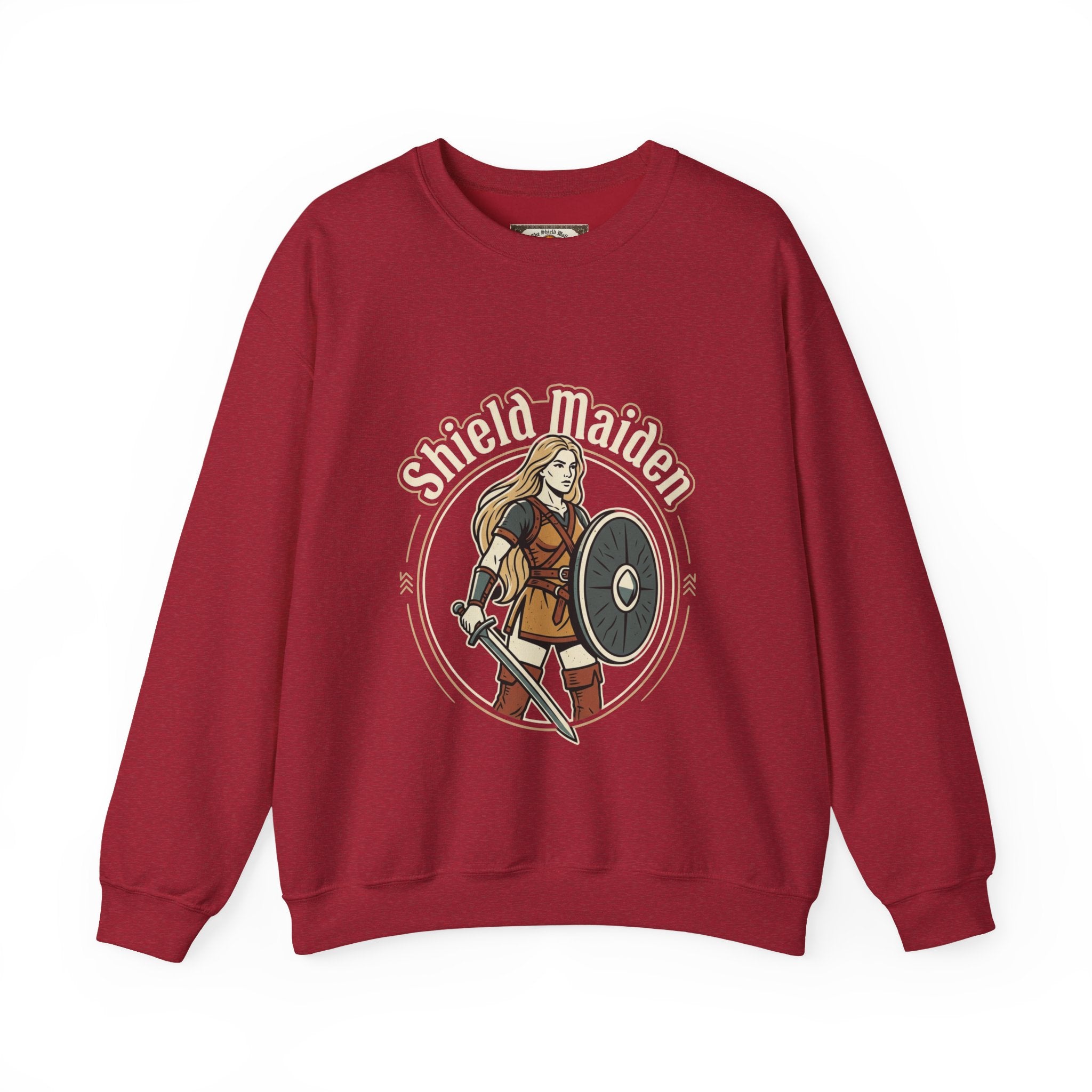 Shield Maiden Crewneck Sweatshirt | Unisex Adult Viking Warrior Design