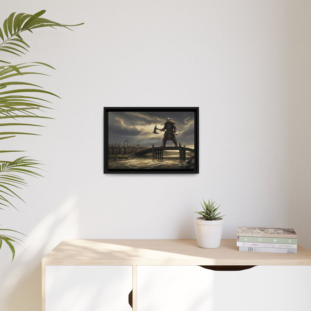 The Lone Axeman of Stamford Bridge — Framed 1066 Viking Canvas Print | Heritage Clothing