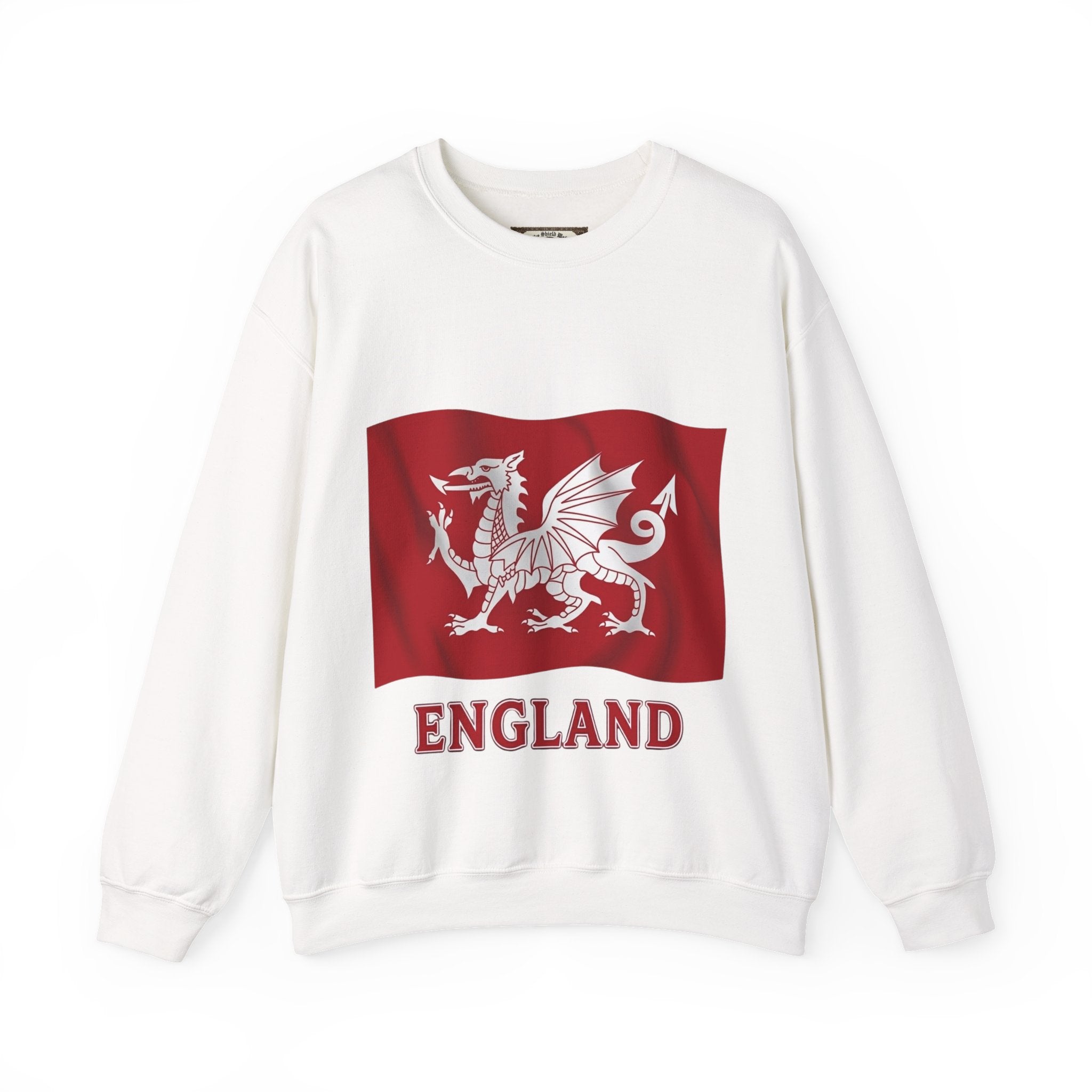 White Dragon England Sweatshirt | Unisex Anglo-Saxon Heritage Crewneck | English History Gift
