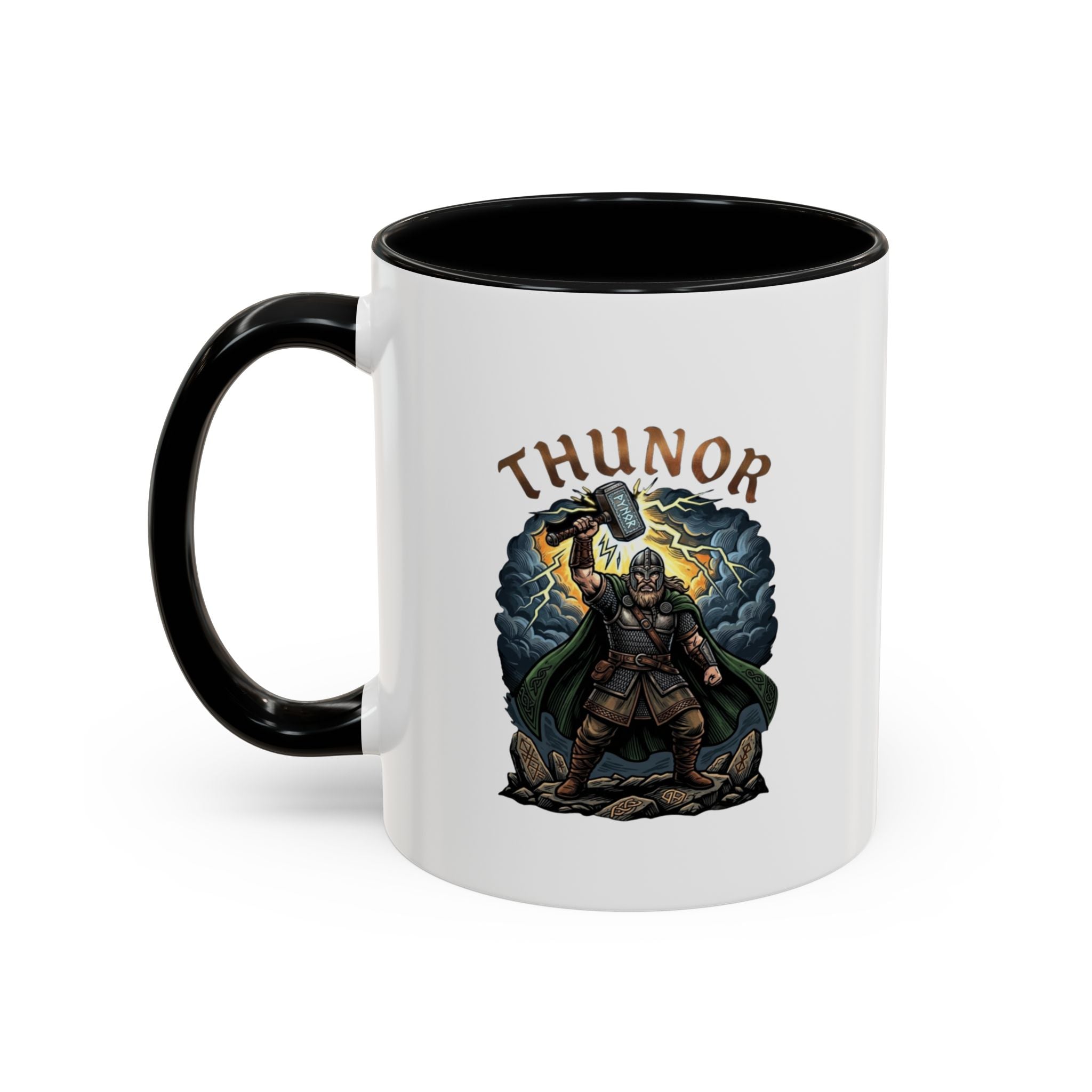 Thunor Hammer Coffee Mug — Anglo-Saxon God of Thunder | 11oz Accent Mug