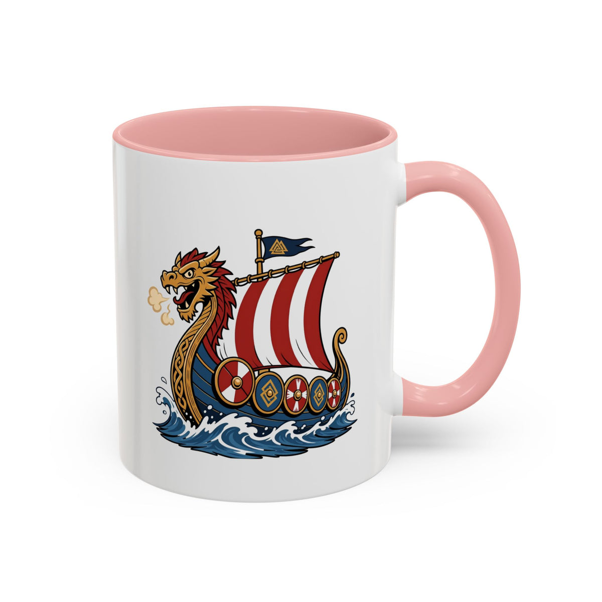 Dragonship Accent Mug — Caricature Viking Drakkar | Heritage Gift