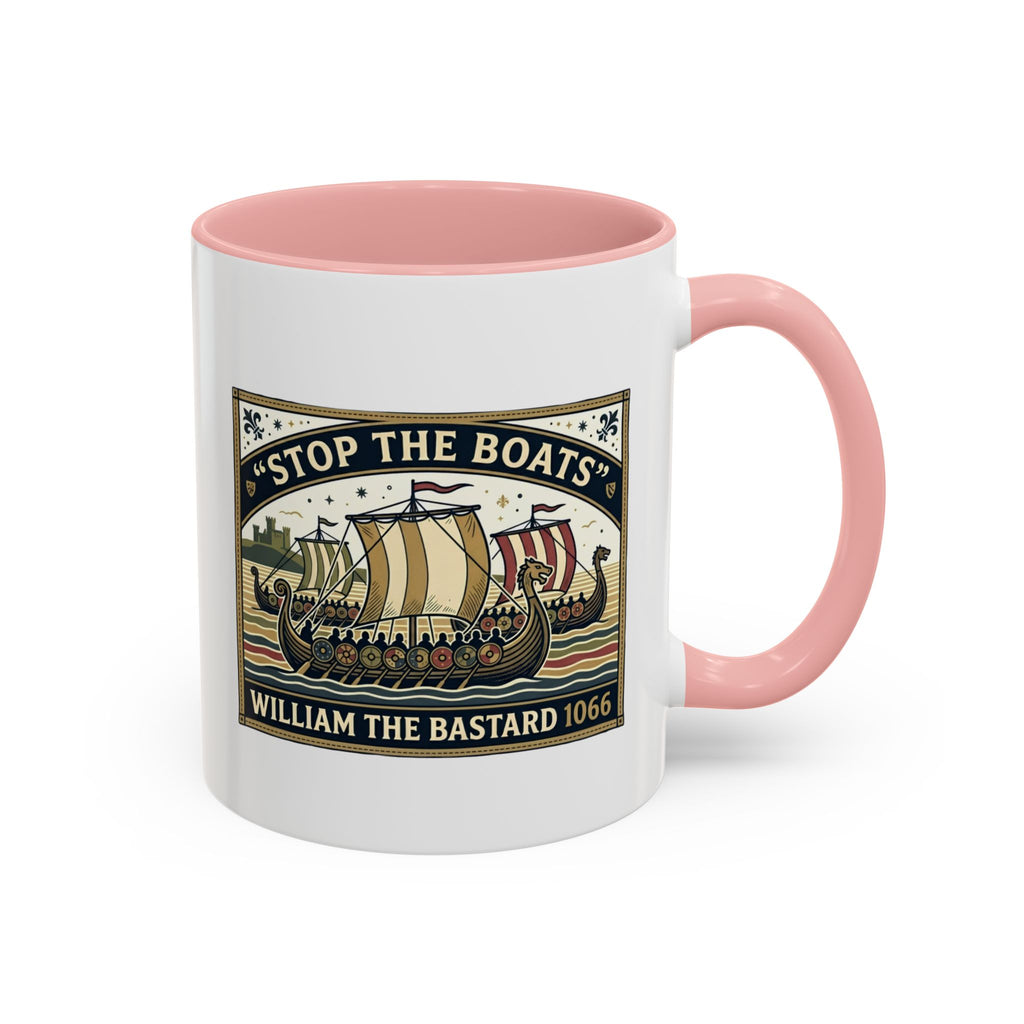 "Stop the Boats" Norman Protest Accent Coffee Mug — William the Bastard 1066 — 11oz