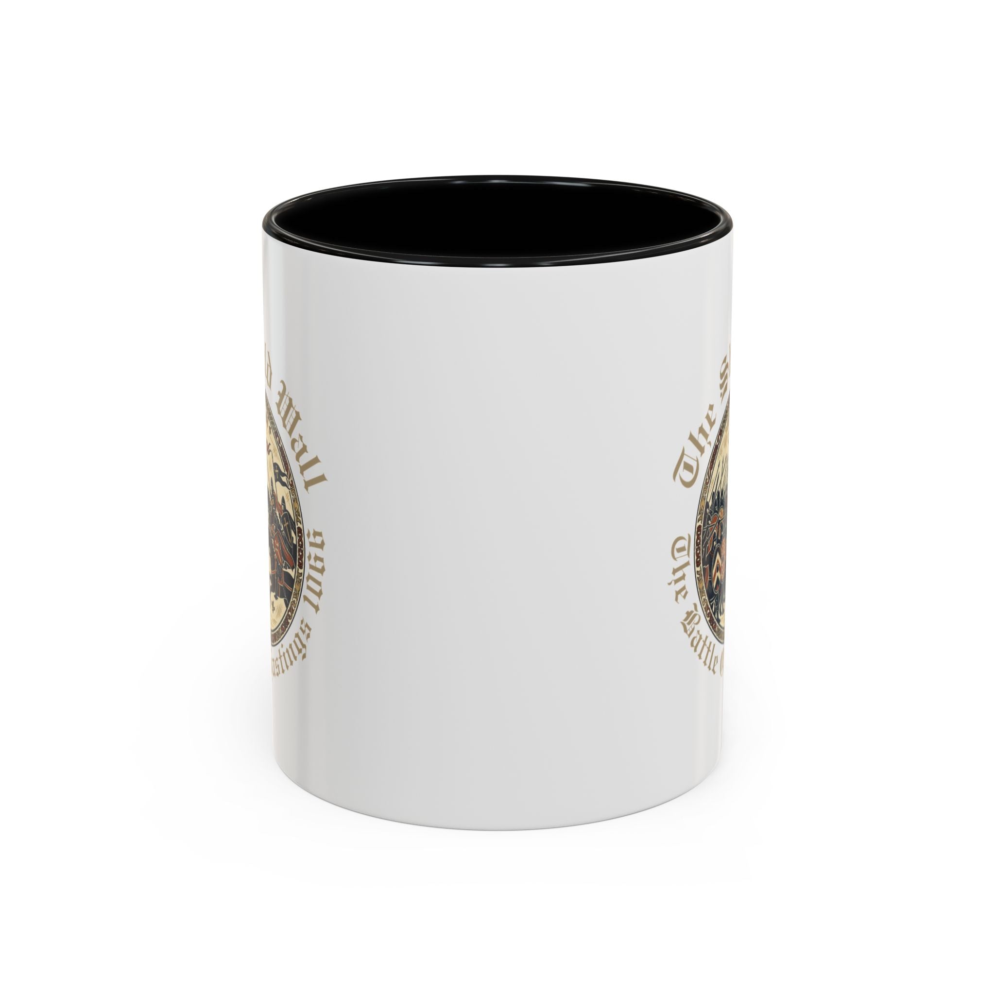 Shield Wall Accent Mug — The Battle of Hastings 1066 (Bayeux Tapestry Style)