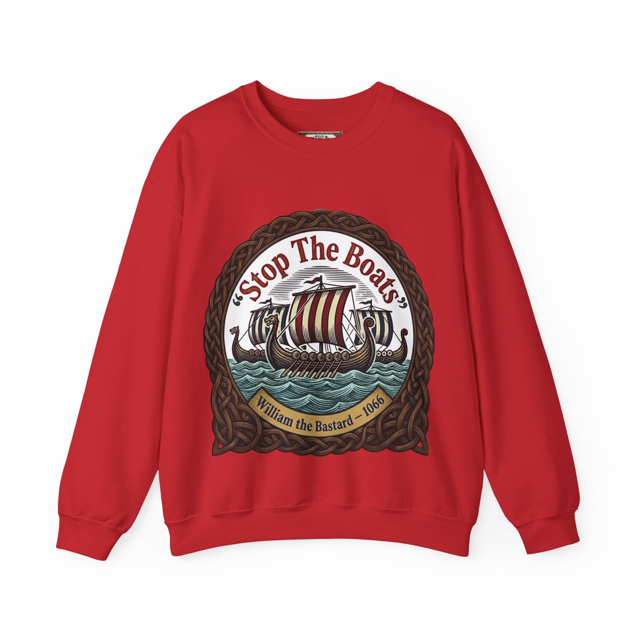 Stop the Boats William the Conqueror Crewneck Sweatshirt | Unisex Adults | Norman Yoke 1066