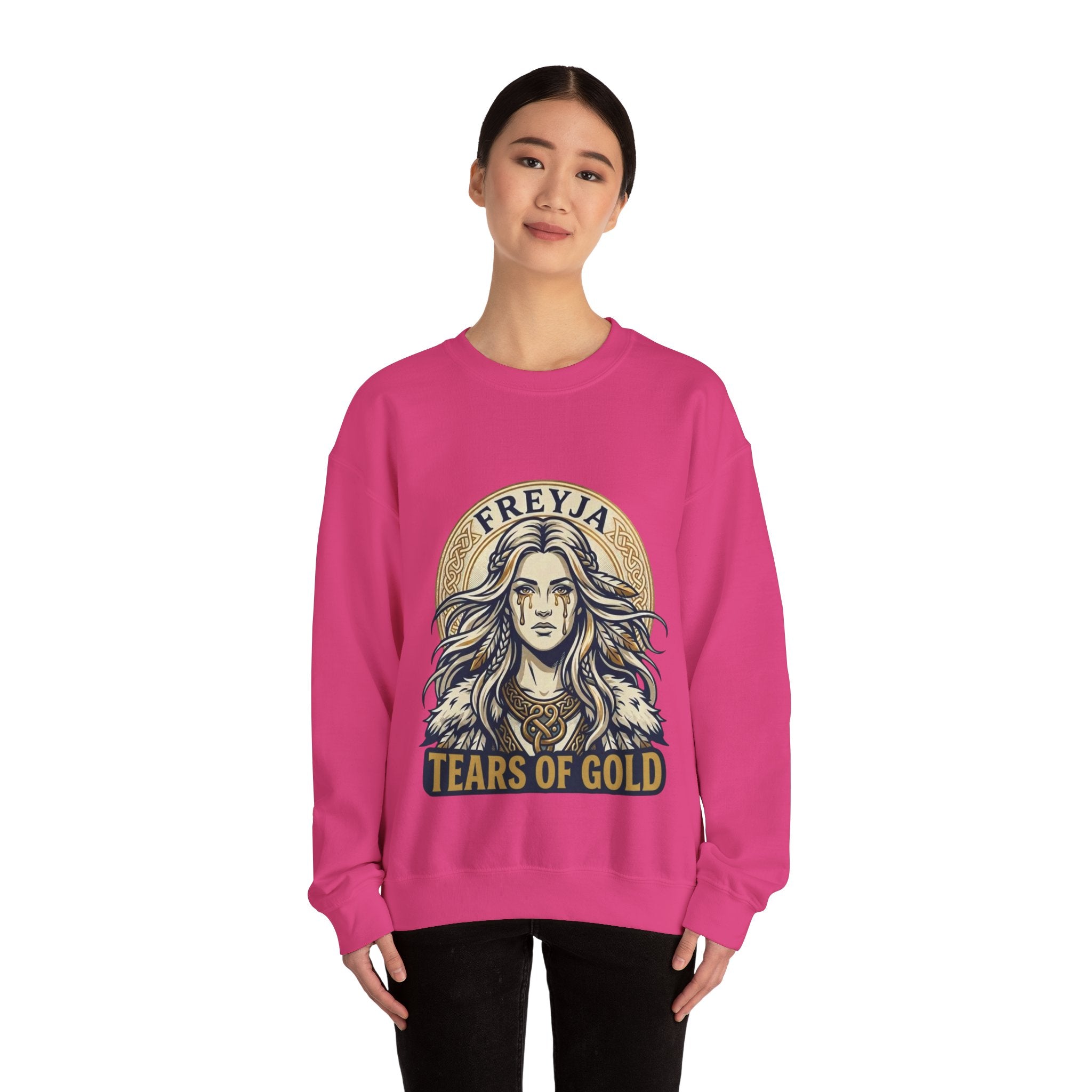 Freyja Tears of Gold Unisex Norse Goddess Sweatshirt – Adult Viking Mythology Top