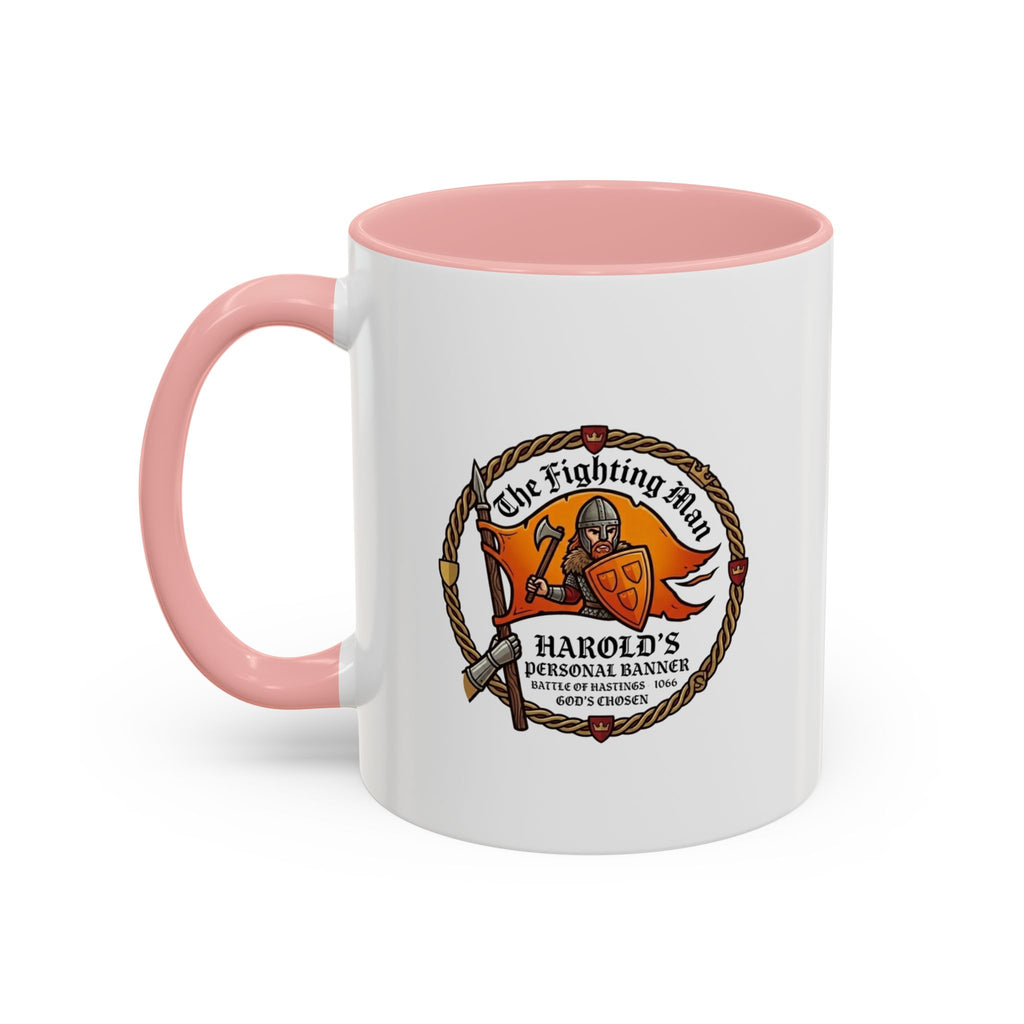 King Harold The Fighting Man Axe Banner Accent Coffee Mug — 11/15oz Last Anglo Saxon King