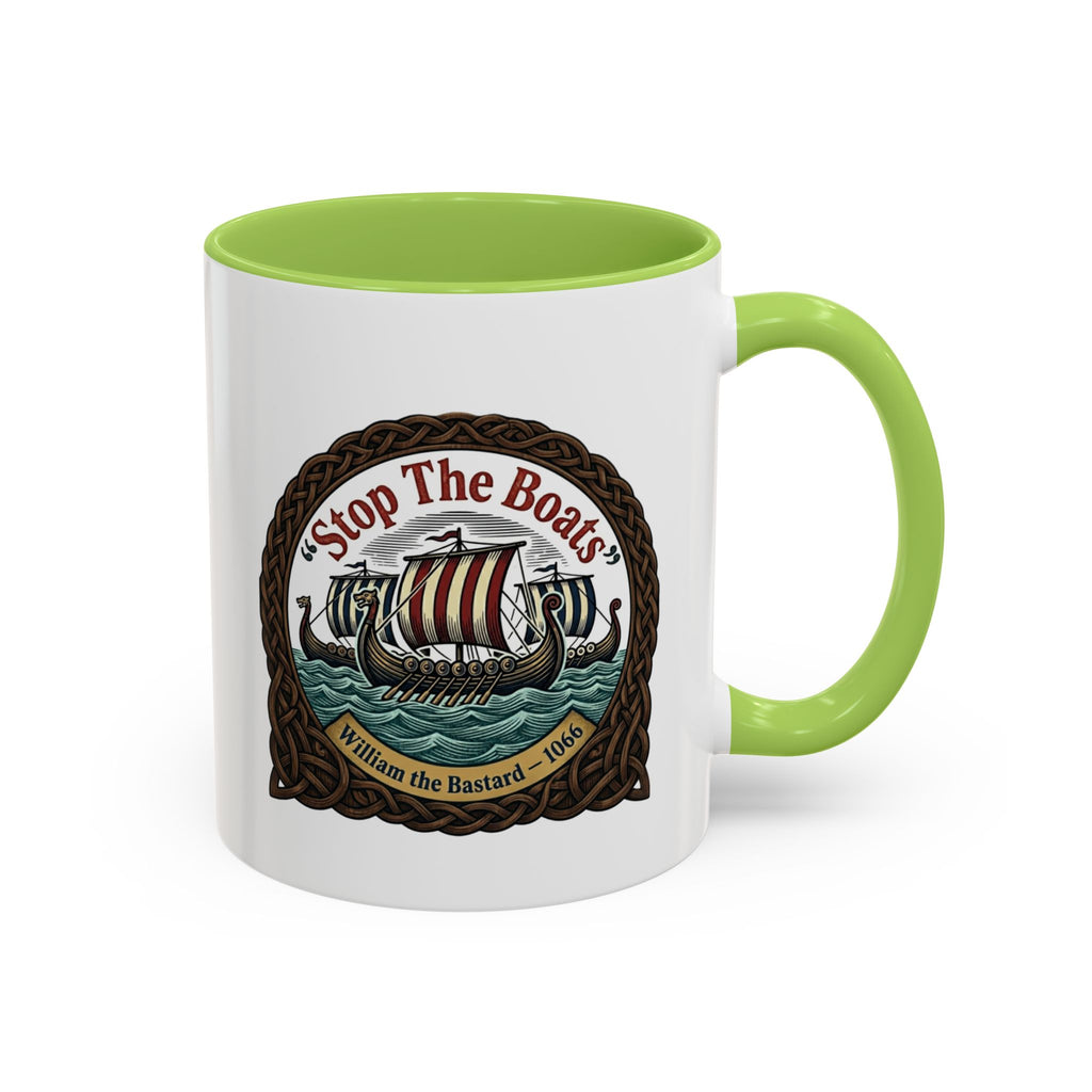 "Stop the Boats" Norman Protest Accent Coffee Mug — William the Bastard 1066 — 11oz