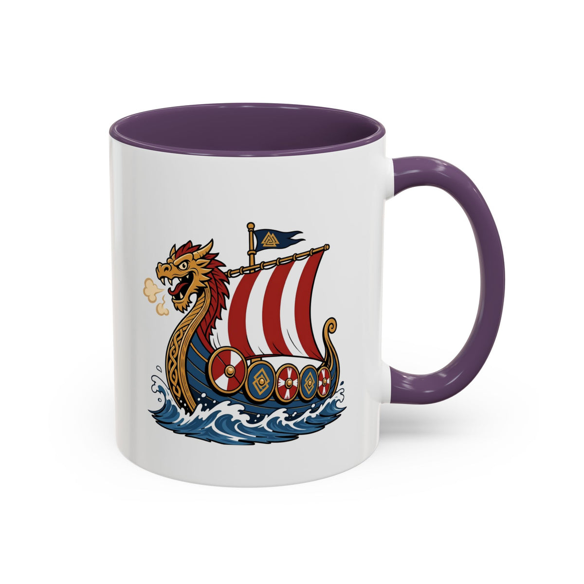 Dragonship Accent Mug — Caricature Viking Drakkar | Heritage Gift