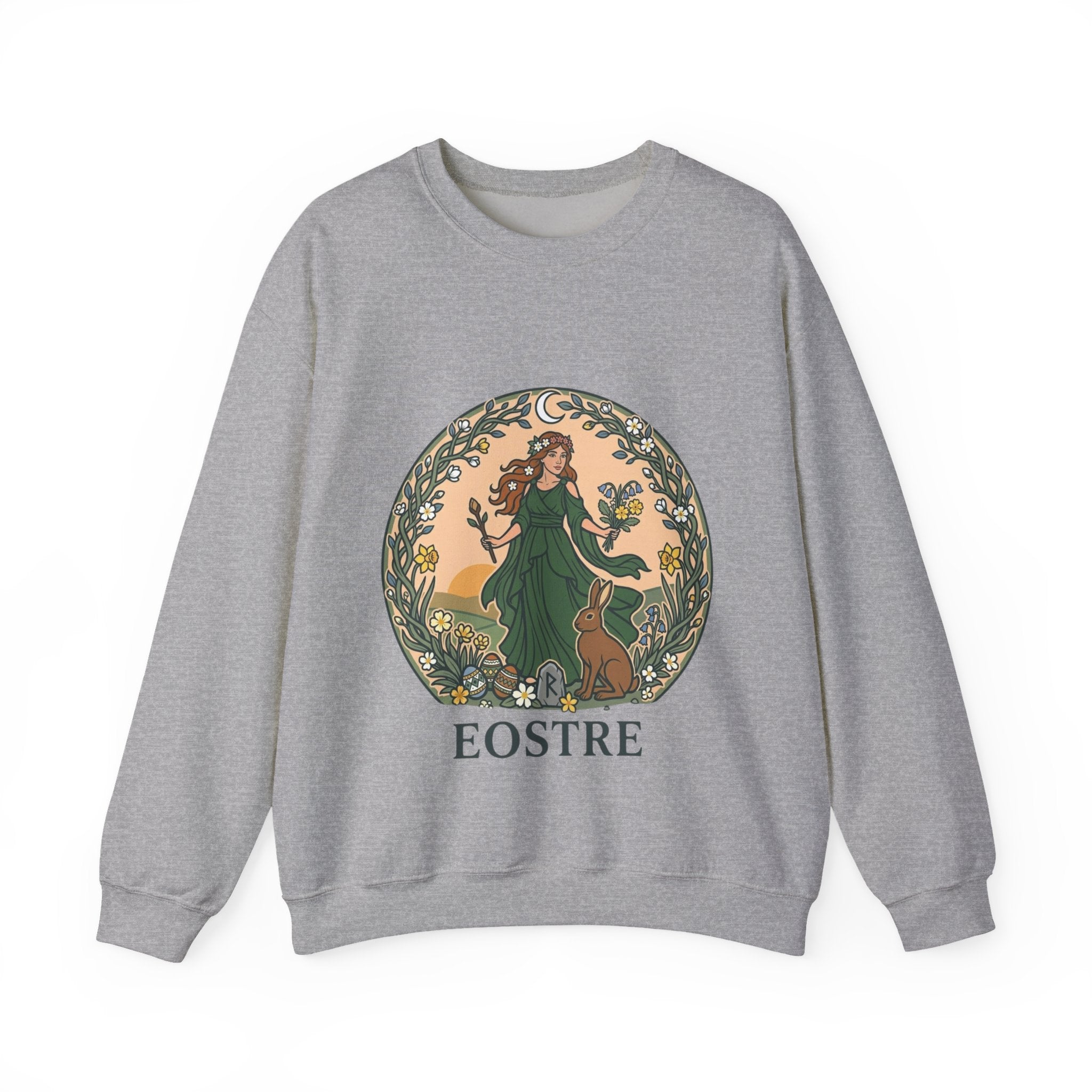 Eostre Spring Goddess Sweatshirt — Anglo-Saxon Dawn & Fertility Design