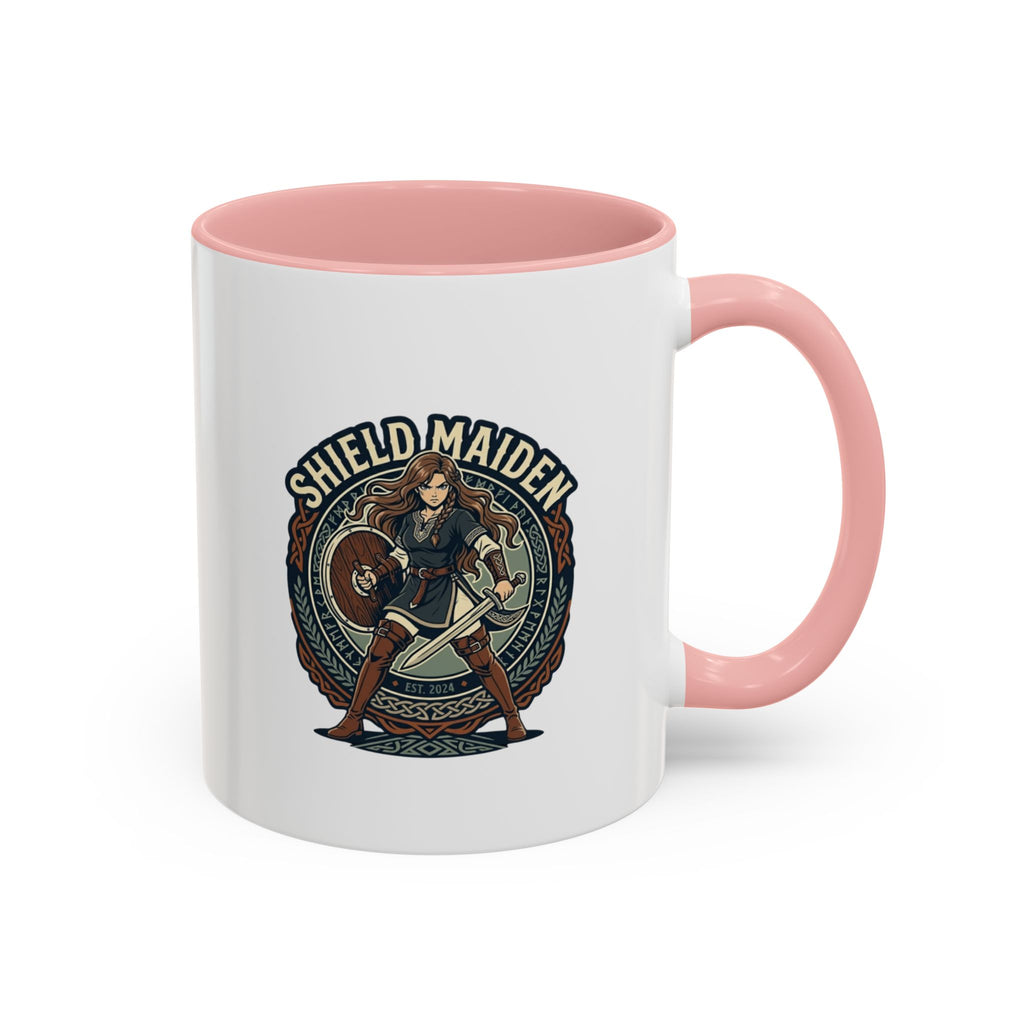Shield Maiden Coffee Mug | Anglo-Saxon Warrior Woman | 11oz Accent Mug