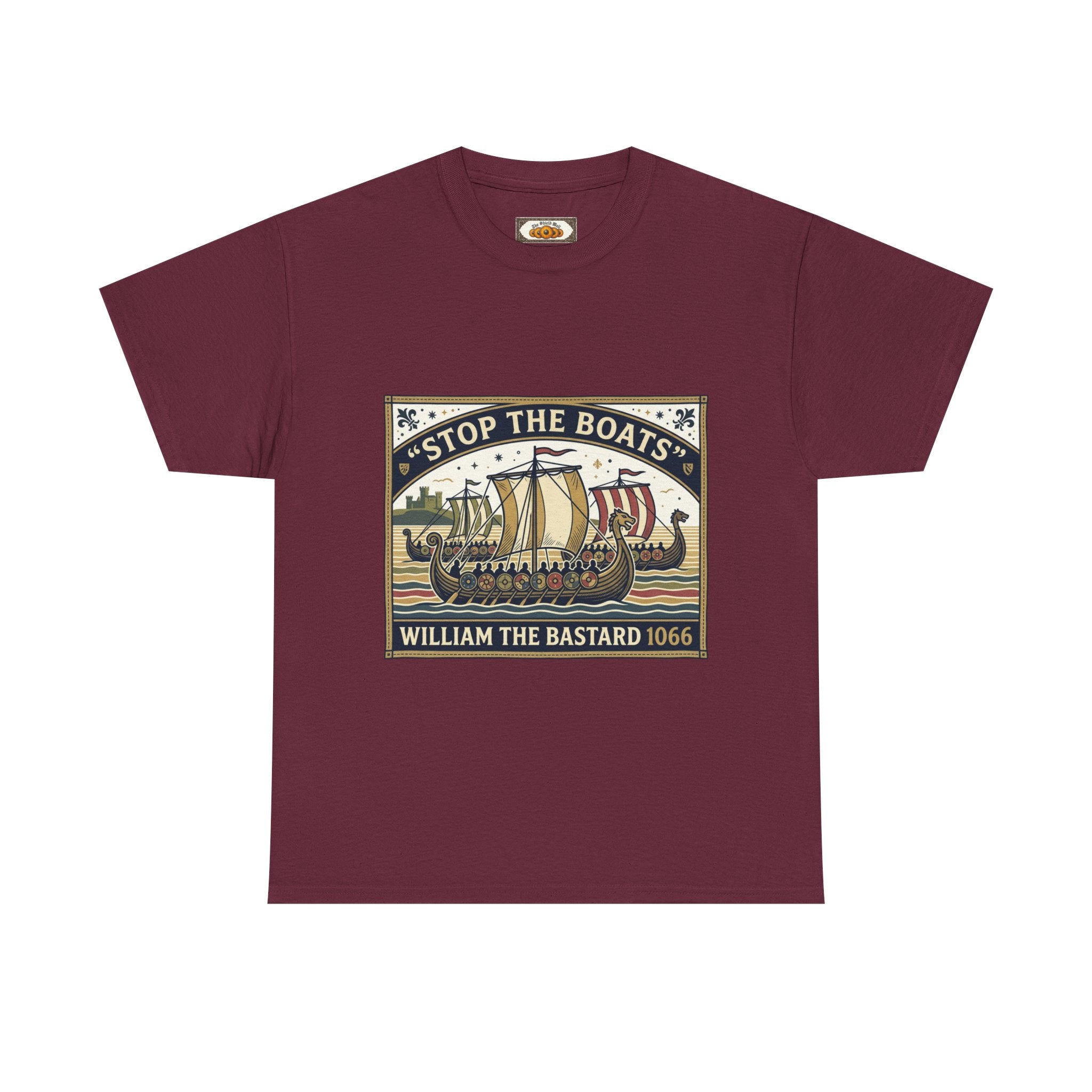 English History Tee — "Stop the Boats The Norman Conquest 1066" Protest T‑Shirt