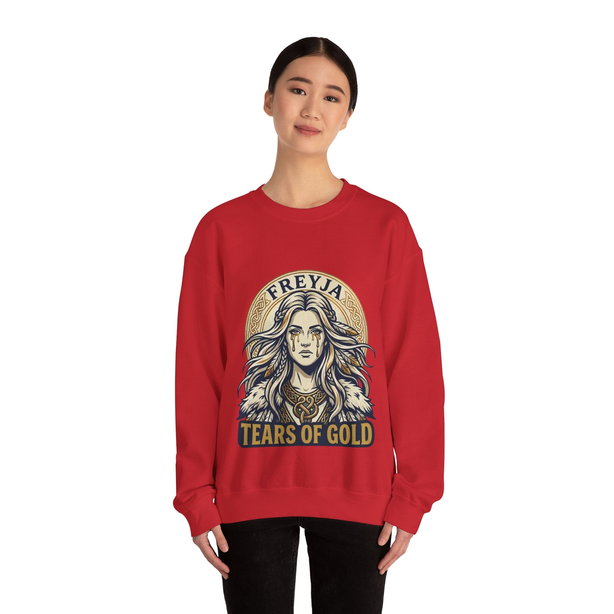 Freyja Tears of Gold Unisex Norse Goddess Sweatshirt – Adult Viking Mythology Top