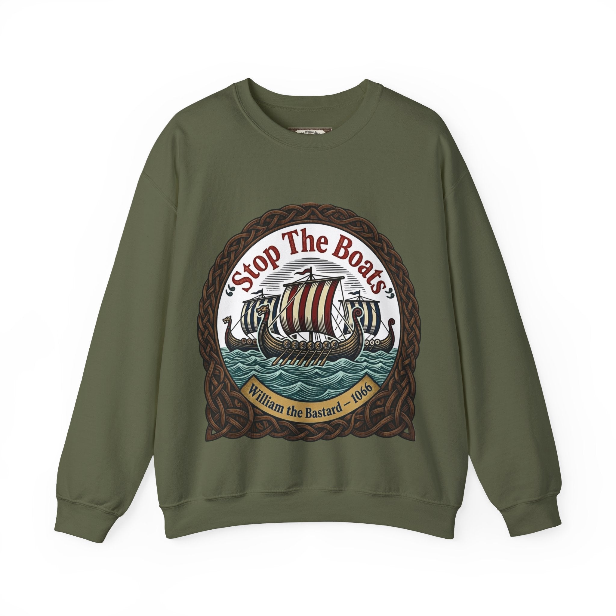 Stop the Boats William the Conqueror Crewneck Sweatshirt | Unisex Adults | Norman Yoke 1066