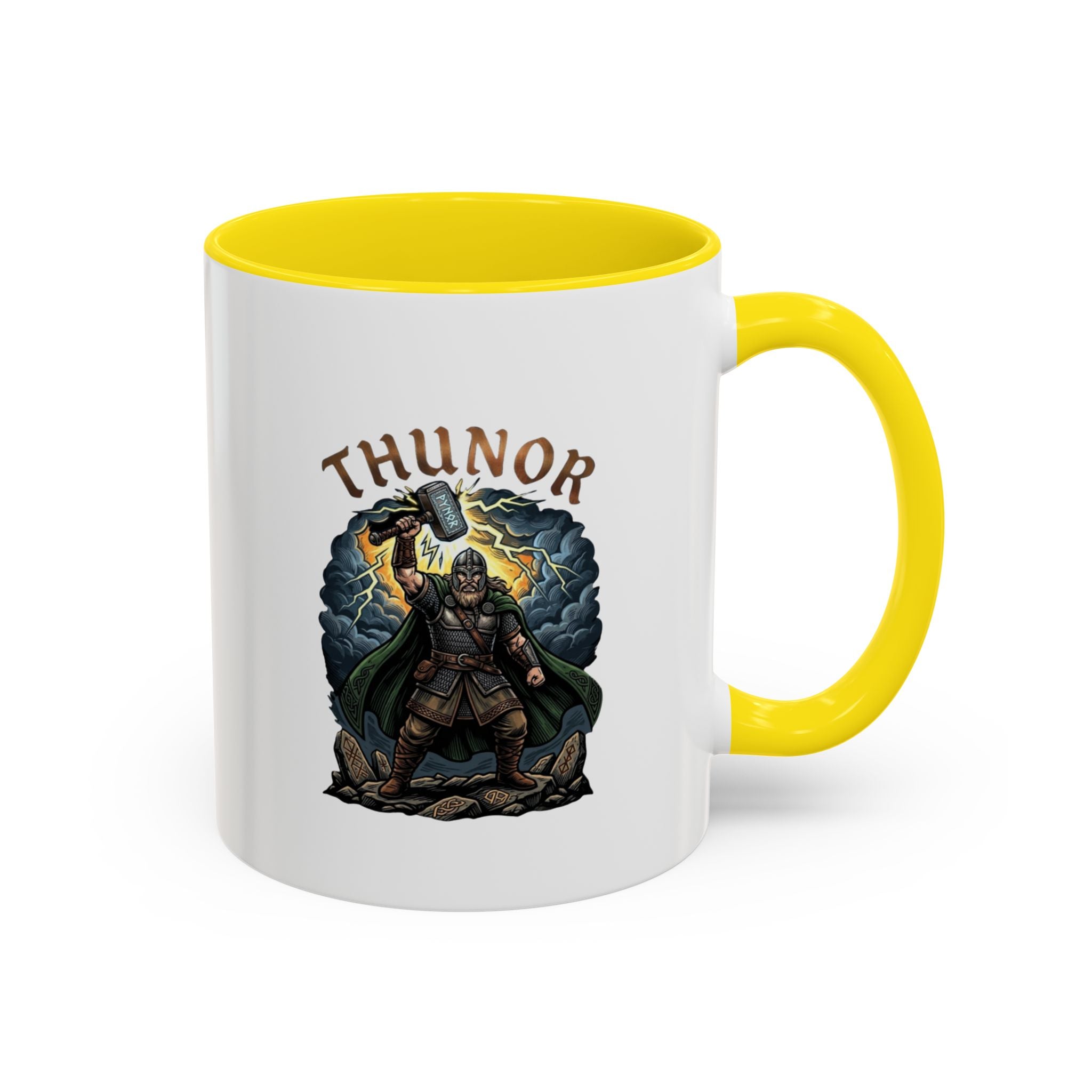 Thunor Hammer Coffee Mug — Anglo-Saxon God of Thunder | 11oz Accent Mug