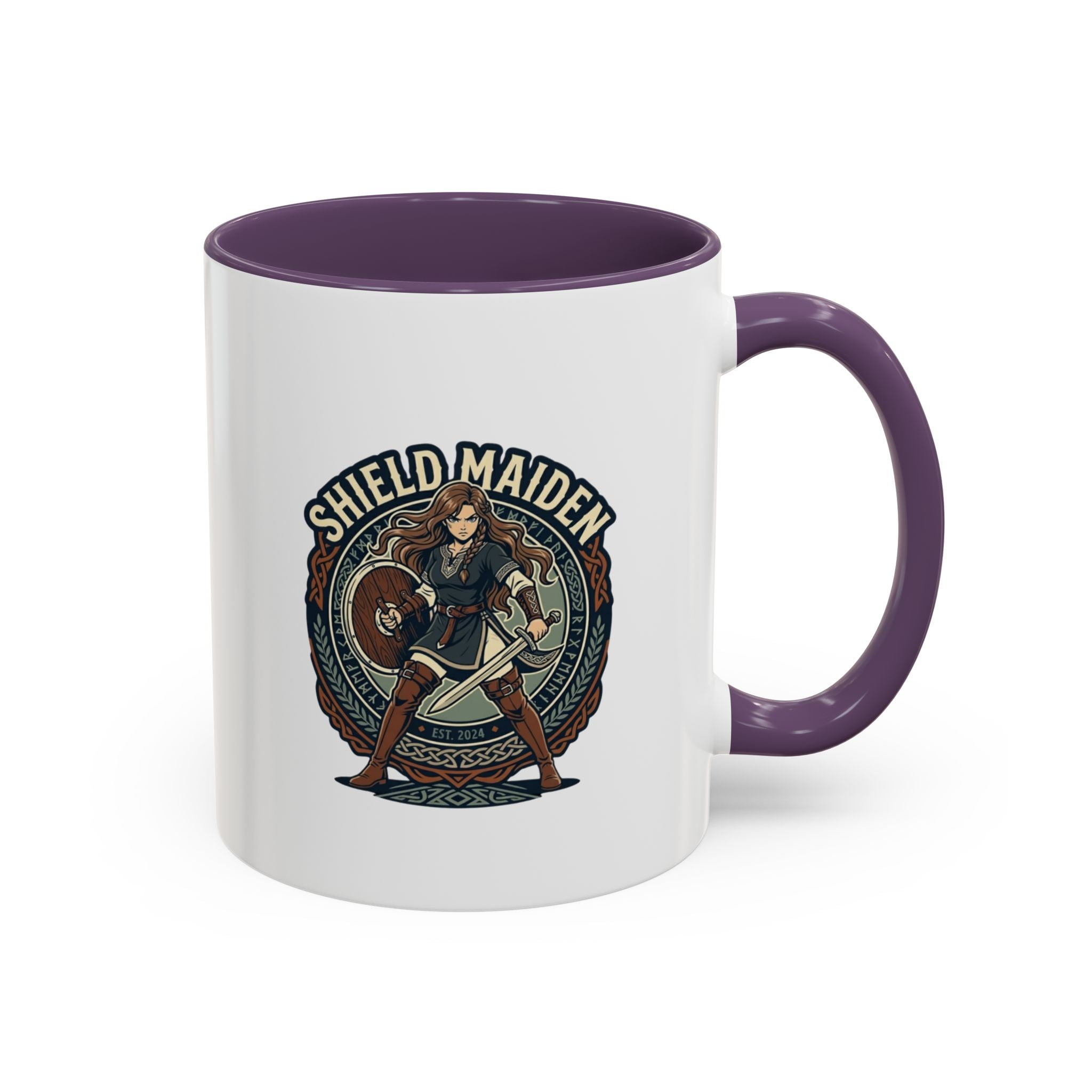 Shield Maiden Coffee Mug | Anglo-Saxon Warrior Woman | 11oz Accent Mug