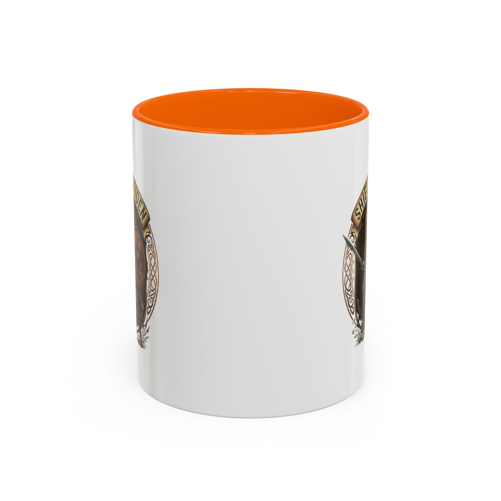 Shield Maiden Coffee Mug | Viking Warrior Shieldmaiden Design | 11oz Accent Mug