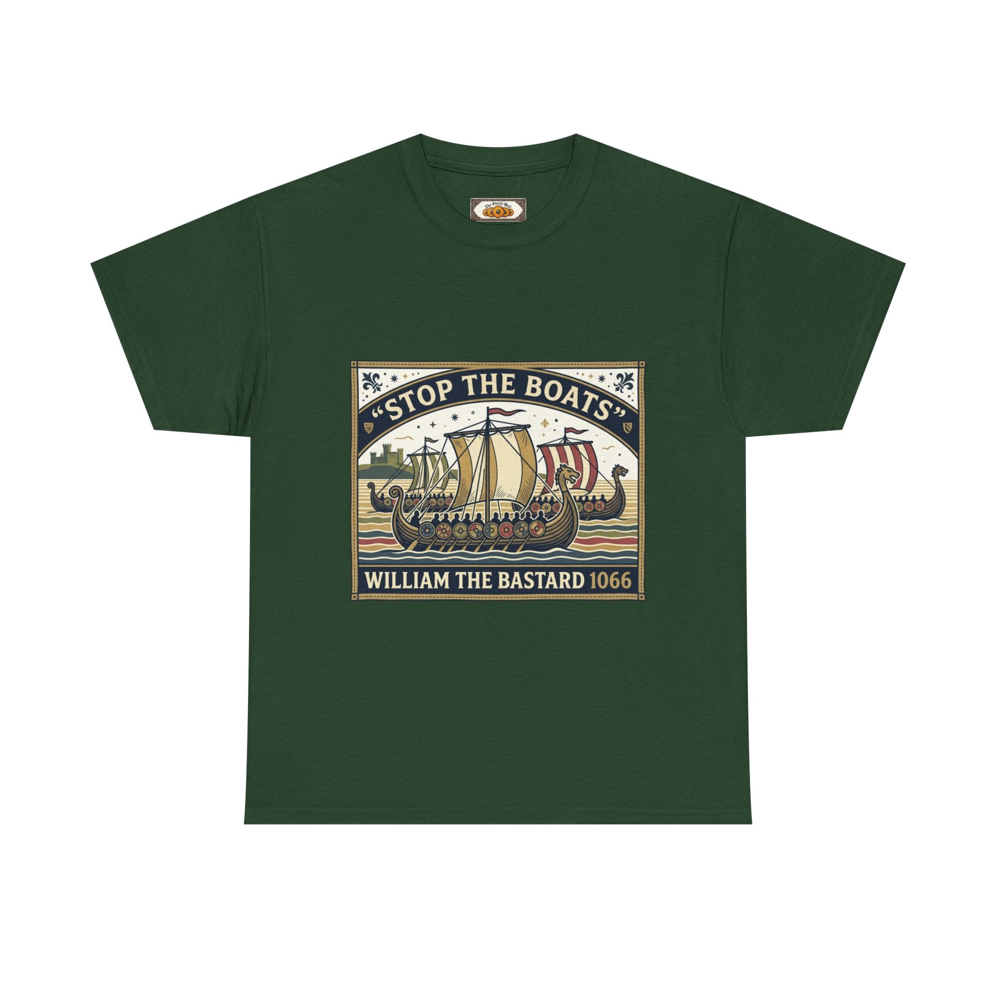 English History Tee — "Stop the Boats The Norman Conquest 1066" Protest T‑Shirt
