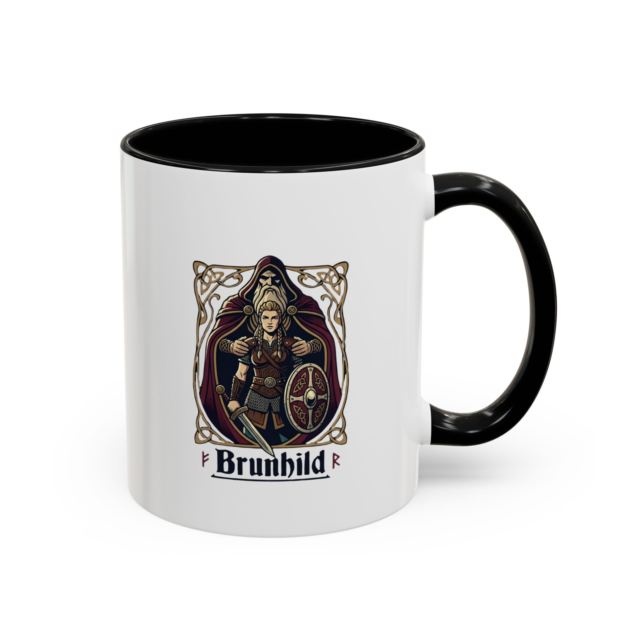 Brunhild Viking Shieldmaiden Coffee Mug | Norse Warrior Accent Mug – 11oz
