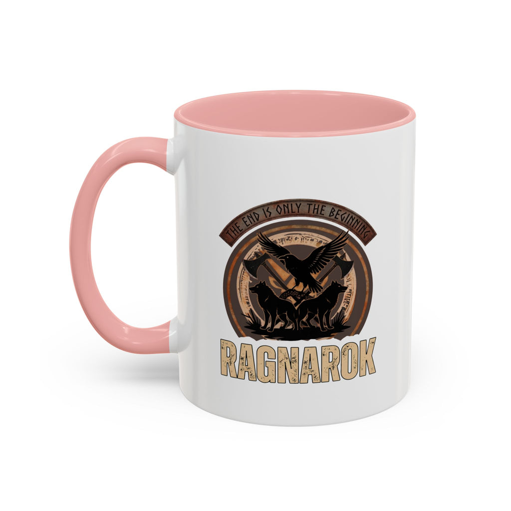 Ragnarök Mug — The End Is Only The Beginning Raven Wolf & Axes Accent Ceramic Mug 11oz | Heritage Clothing
