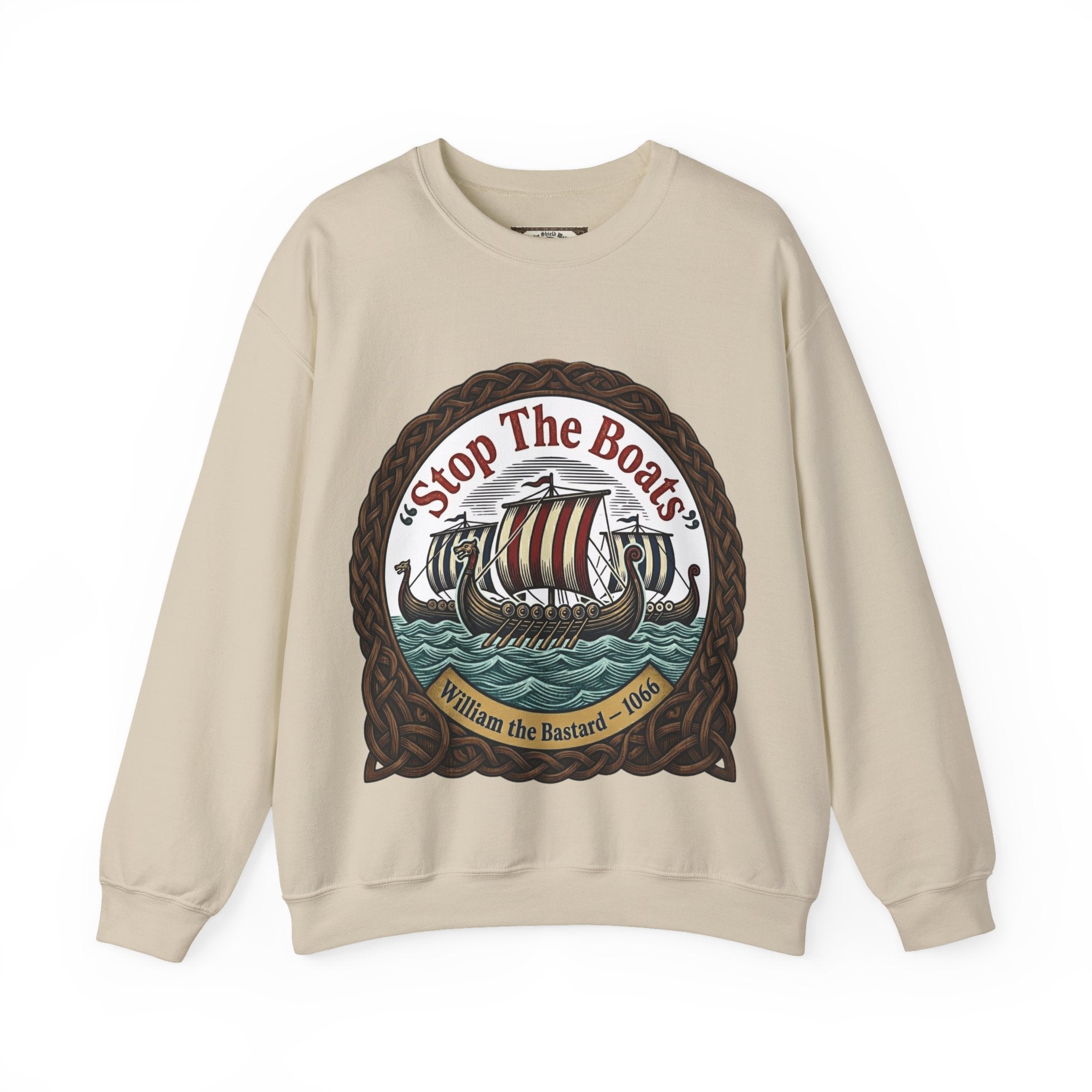 Stop the Boats William the Conqueror Crewneck Sweatshirt | Unisex Adults | Norman Yoke 1066