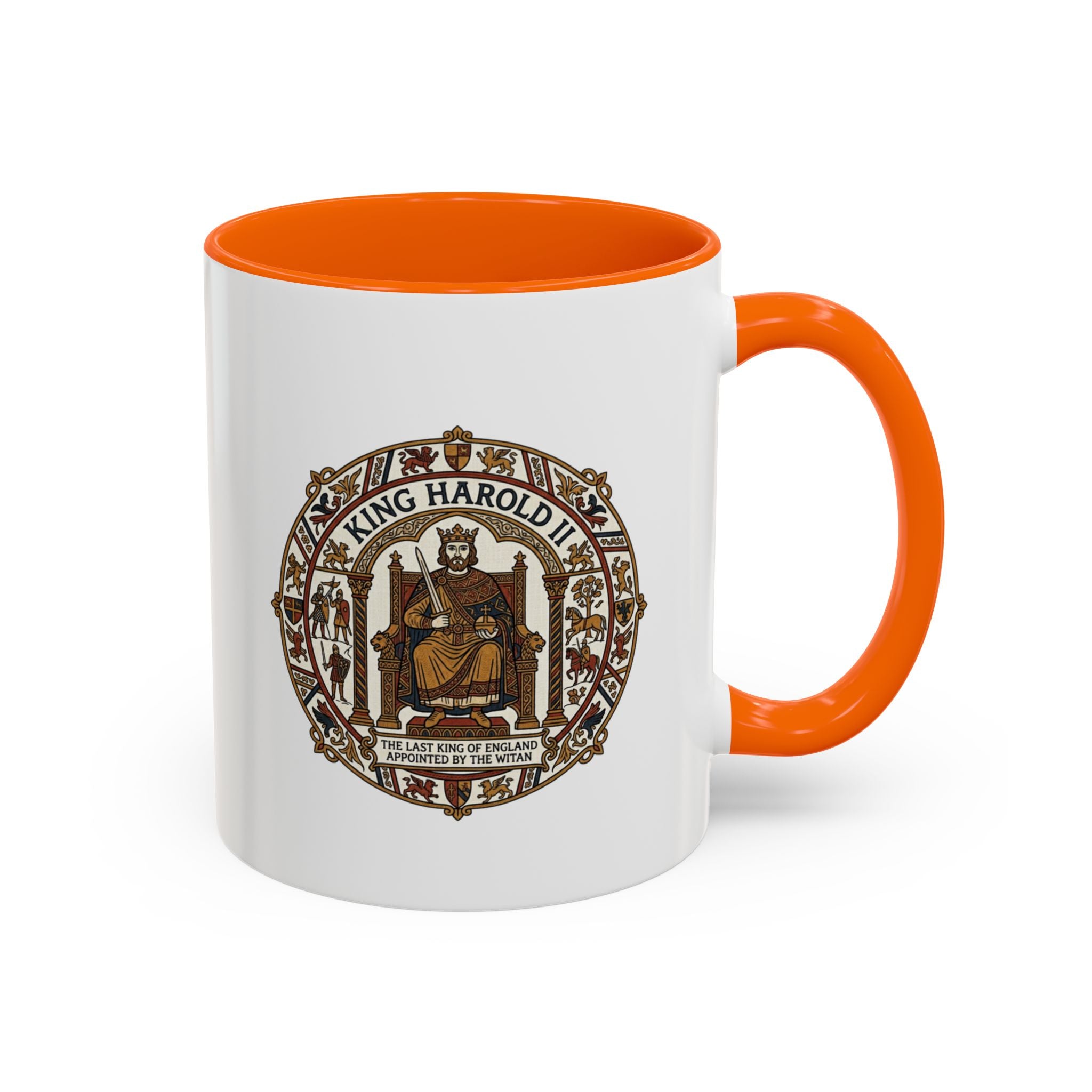 King Harold II Crest Mug — Bayeux Tapestry Medieval Coffee Cup (11oz)