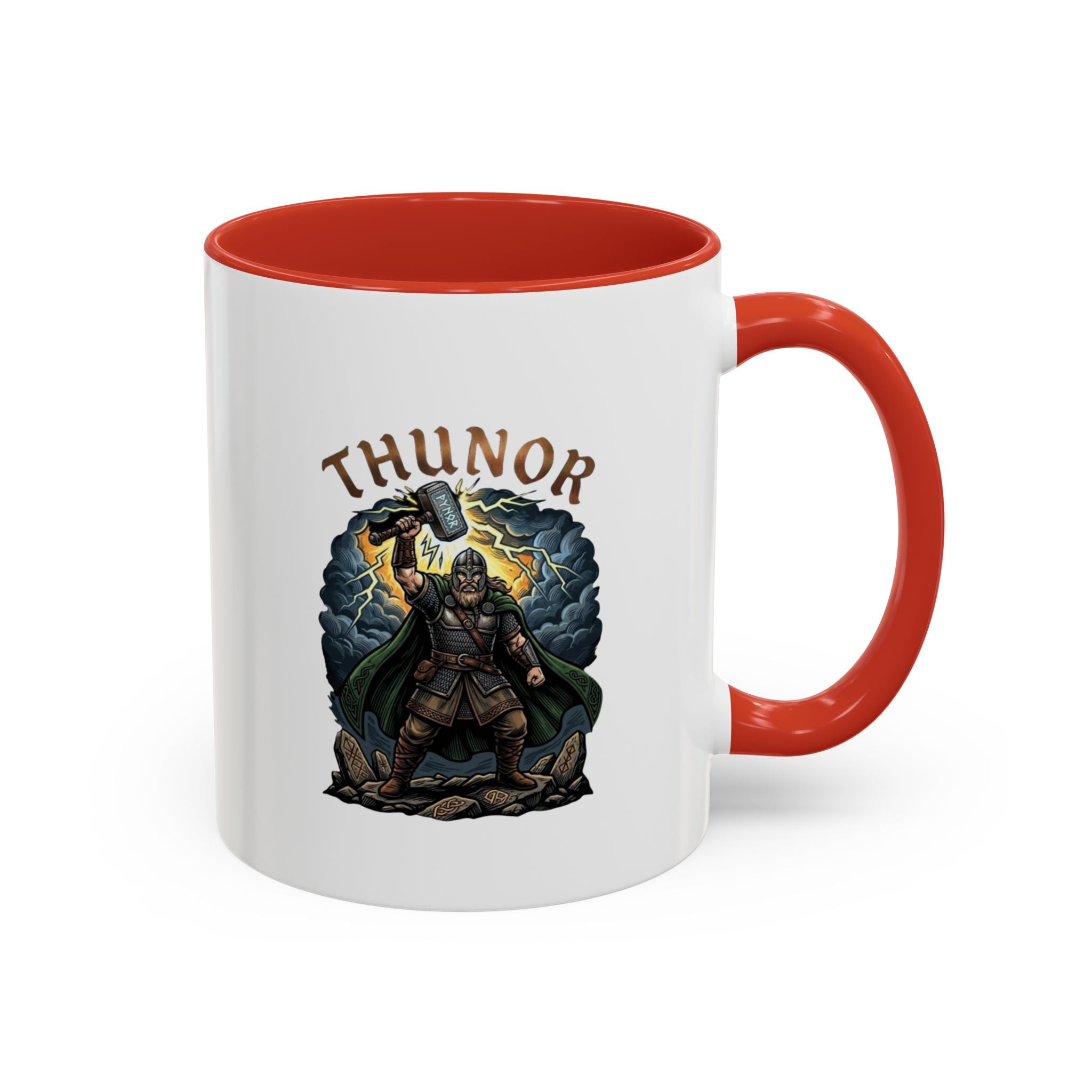 Thunor Hammer Coffee Mug — Anglo-Saxon God of Thunder | 11oz Accent Mug