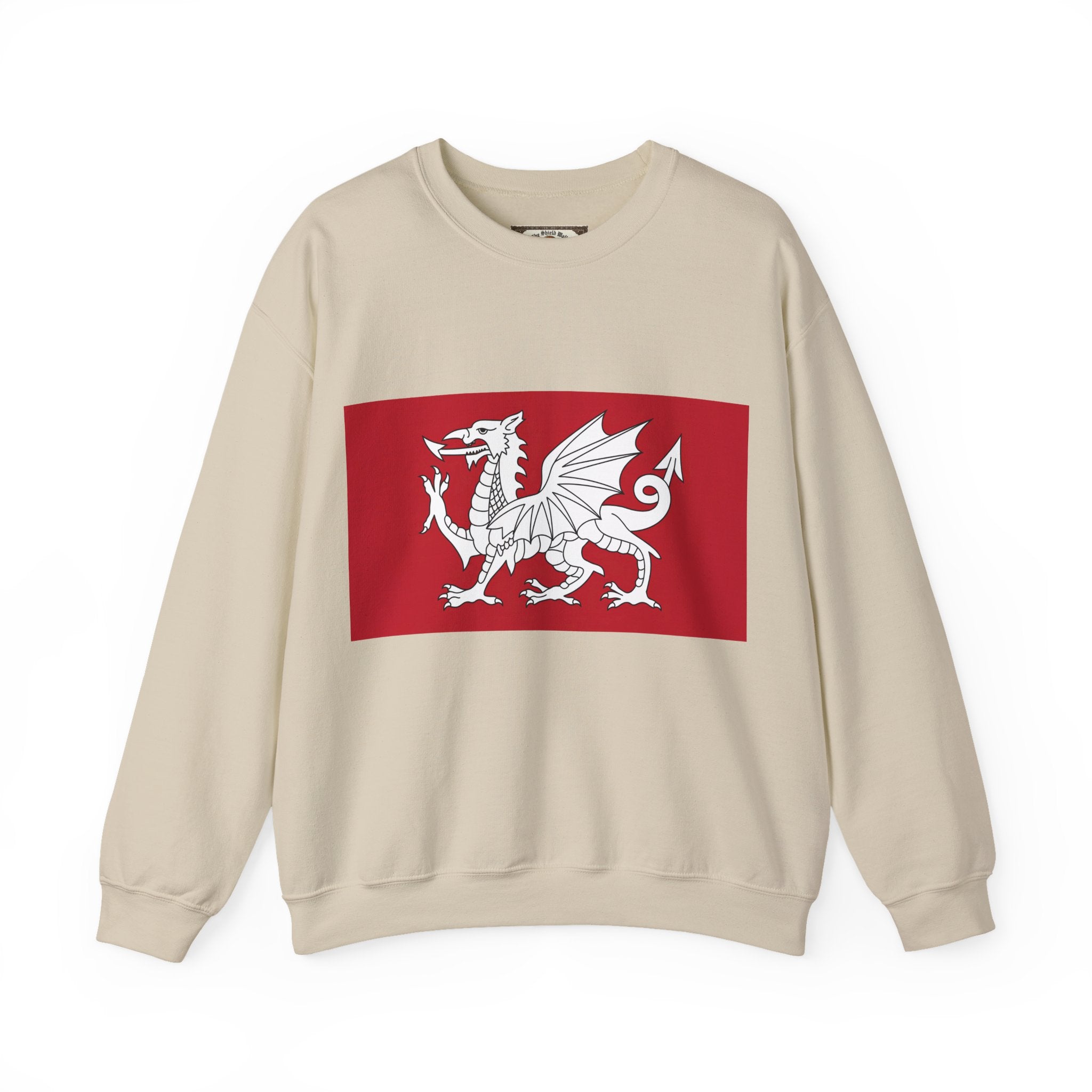 Wessex White Dragon Crewneck Sweatshirt — Anglo-Saxon England Emblem | Heritage Clothing