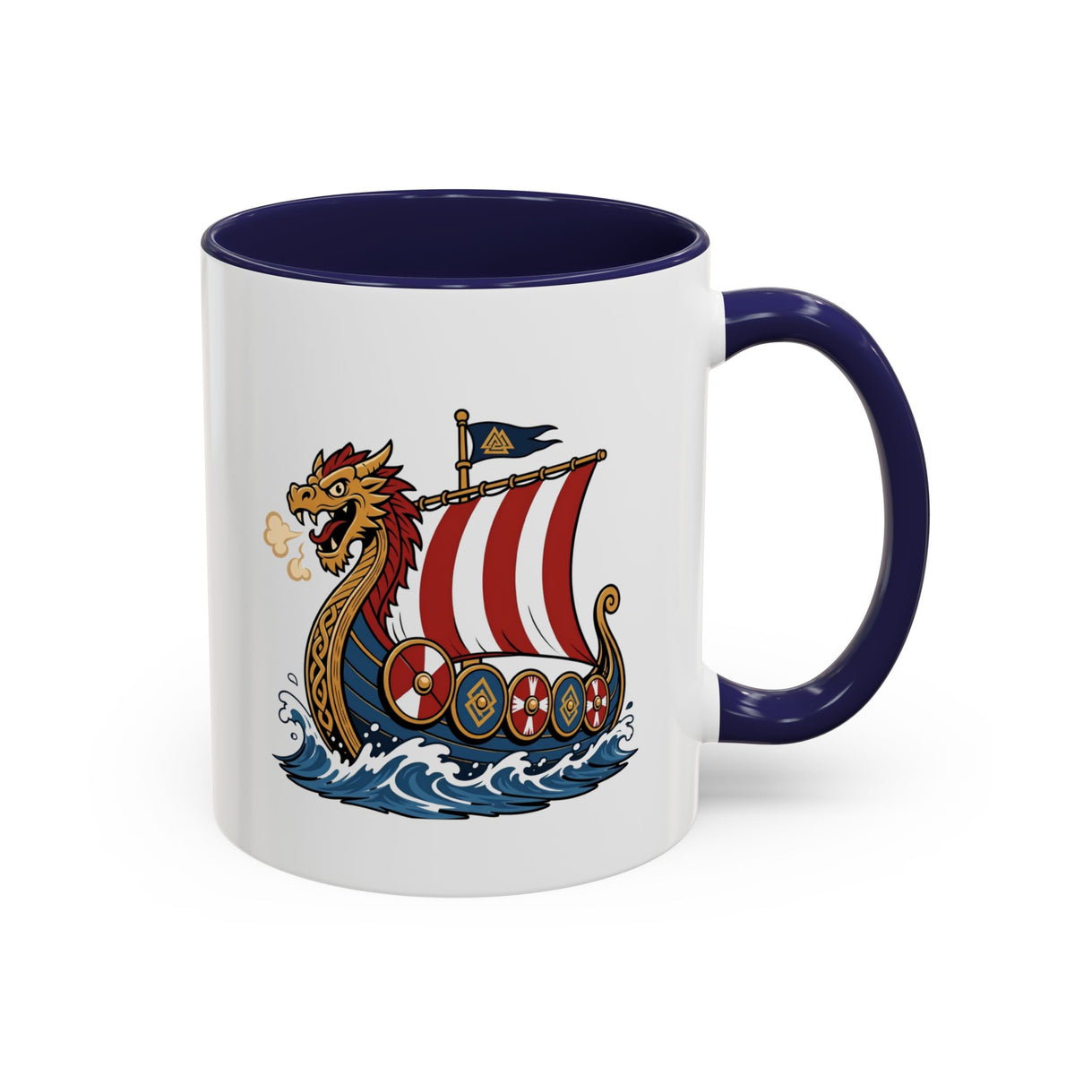 Dragonship Accent Mug — Caricature Viking Drakkar | Heritage Gift
